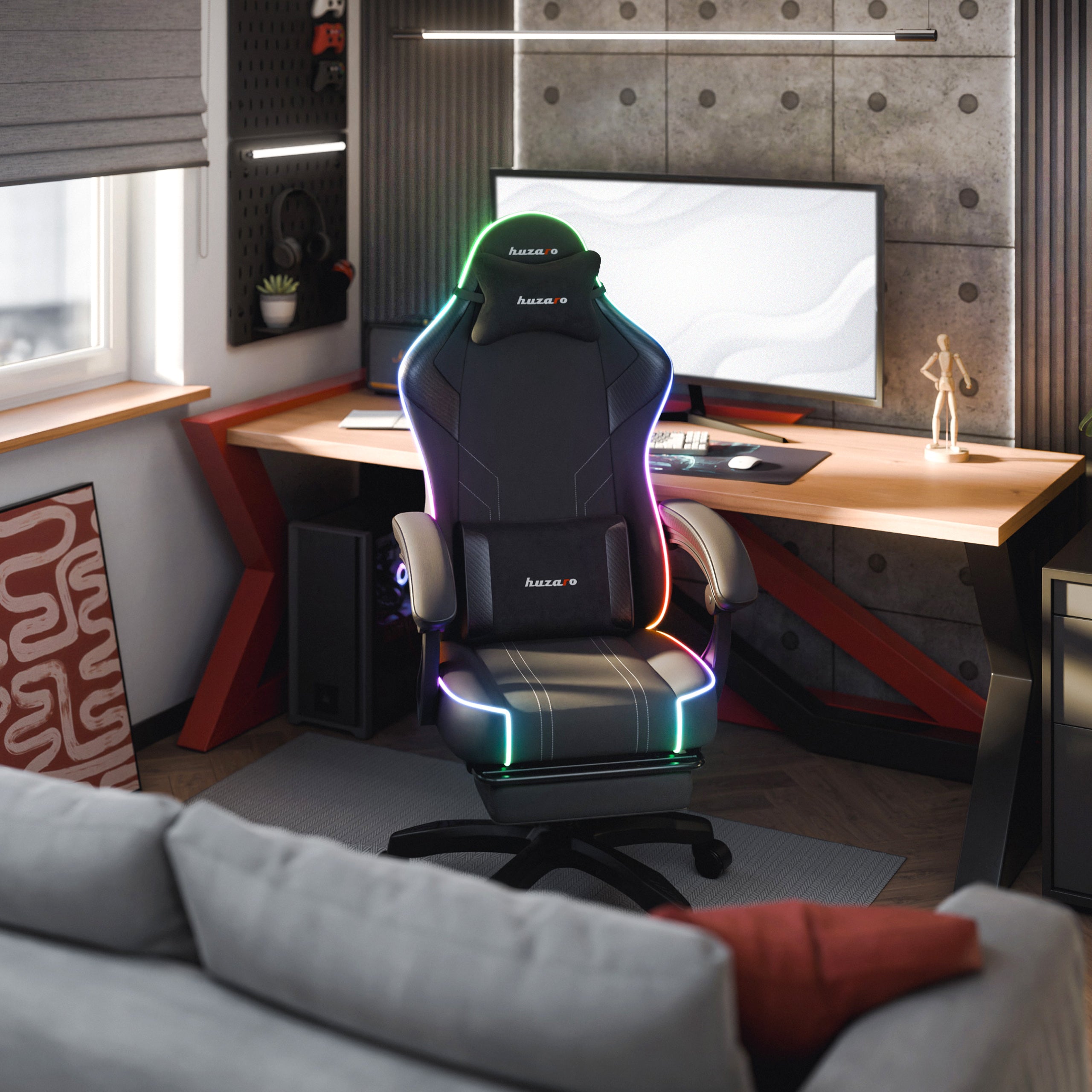 Fotel gamingowy Huzaro Force 3.7 RGB Black