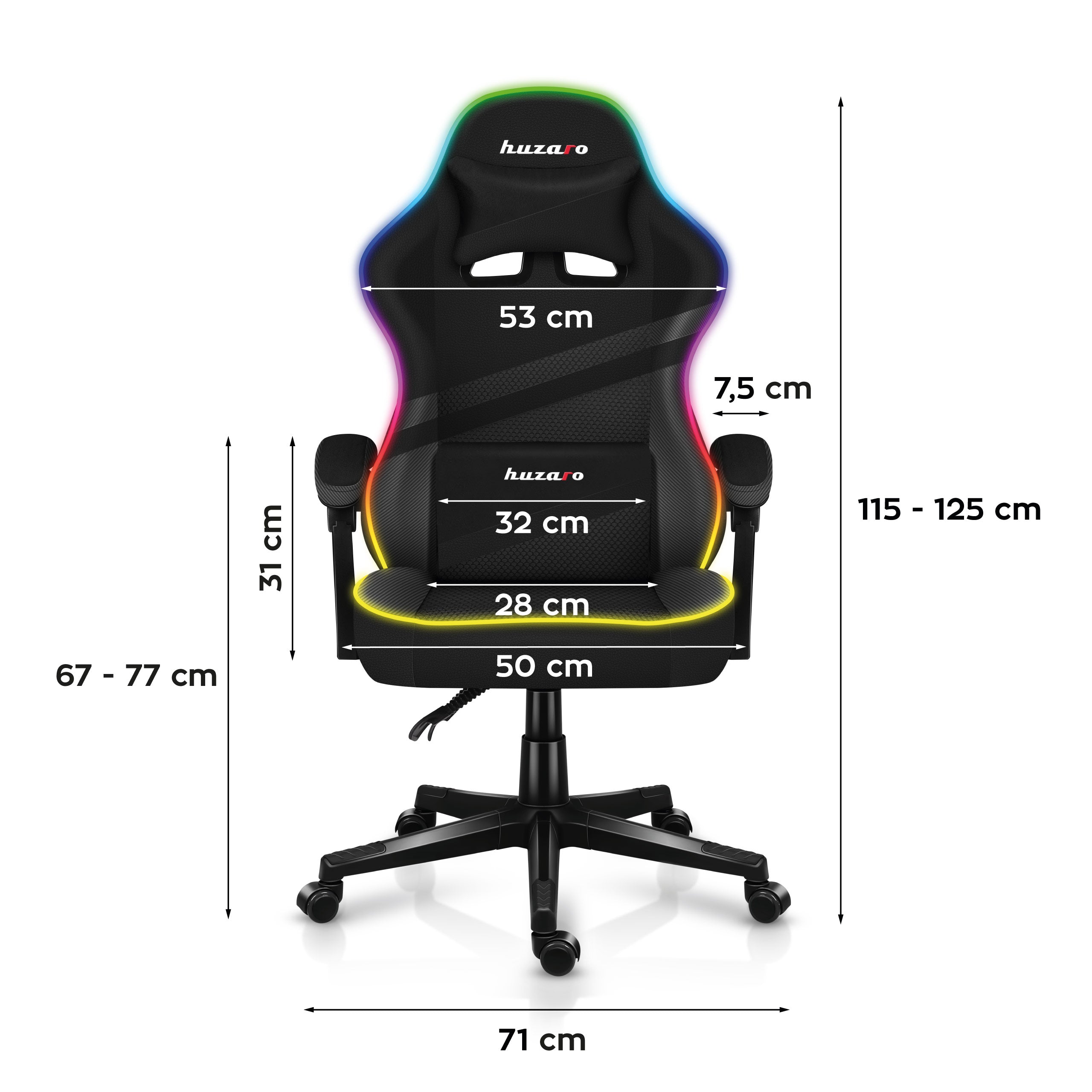 Fotel gamingowy HUZARO FORCE 4.4 RGB Black