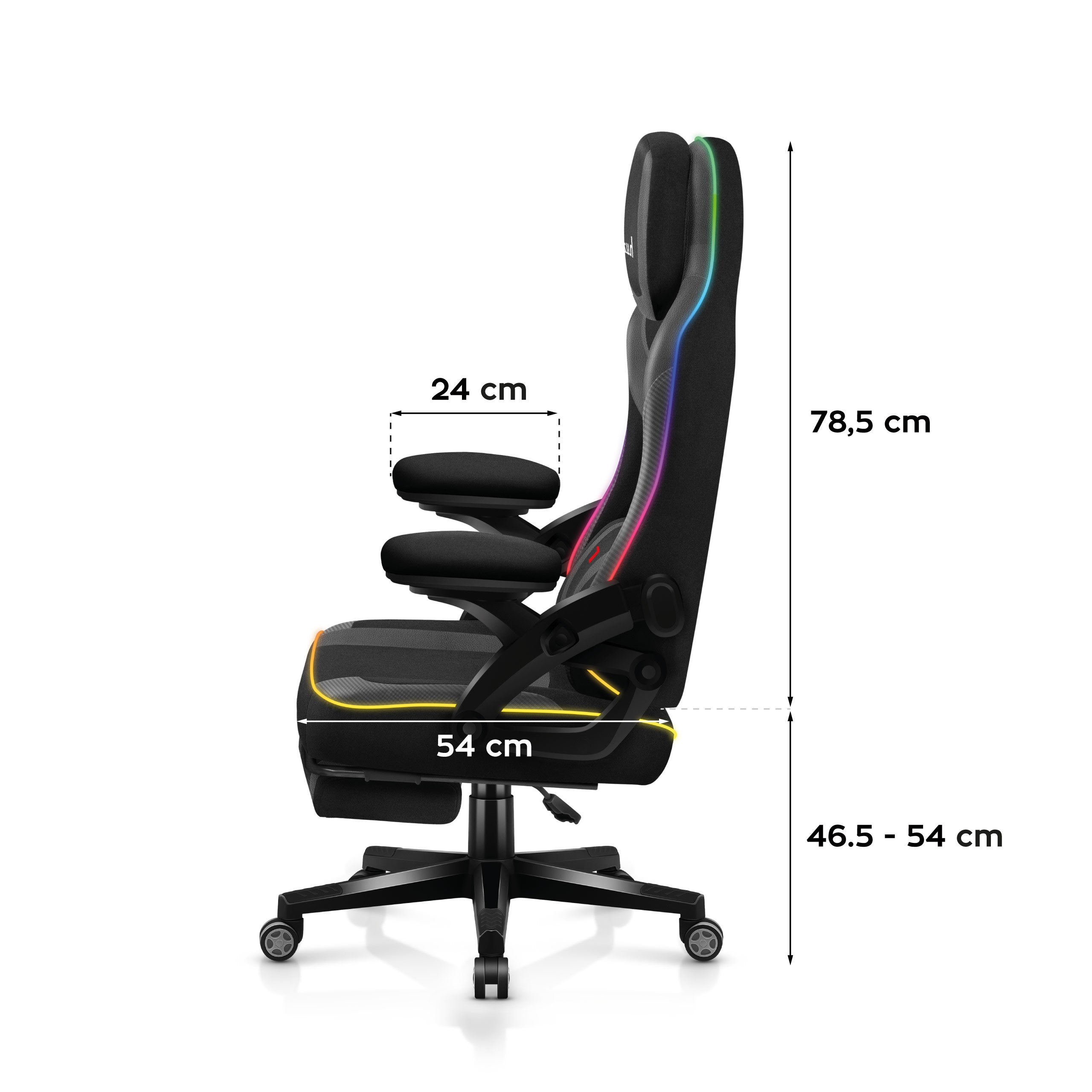 Fotel gamingowy Huzaro Force 4.6 RGB Smart Black Mesh