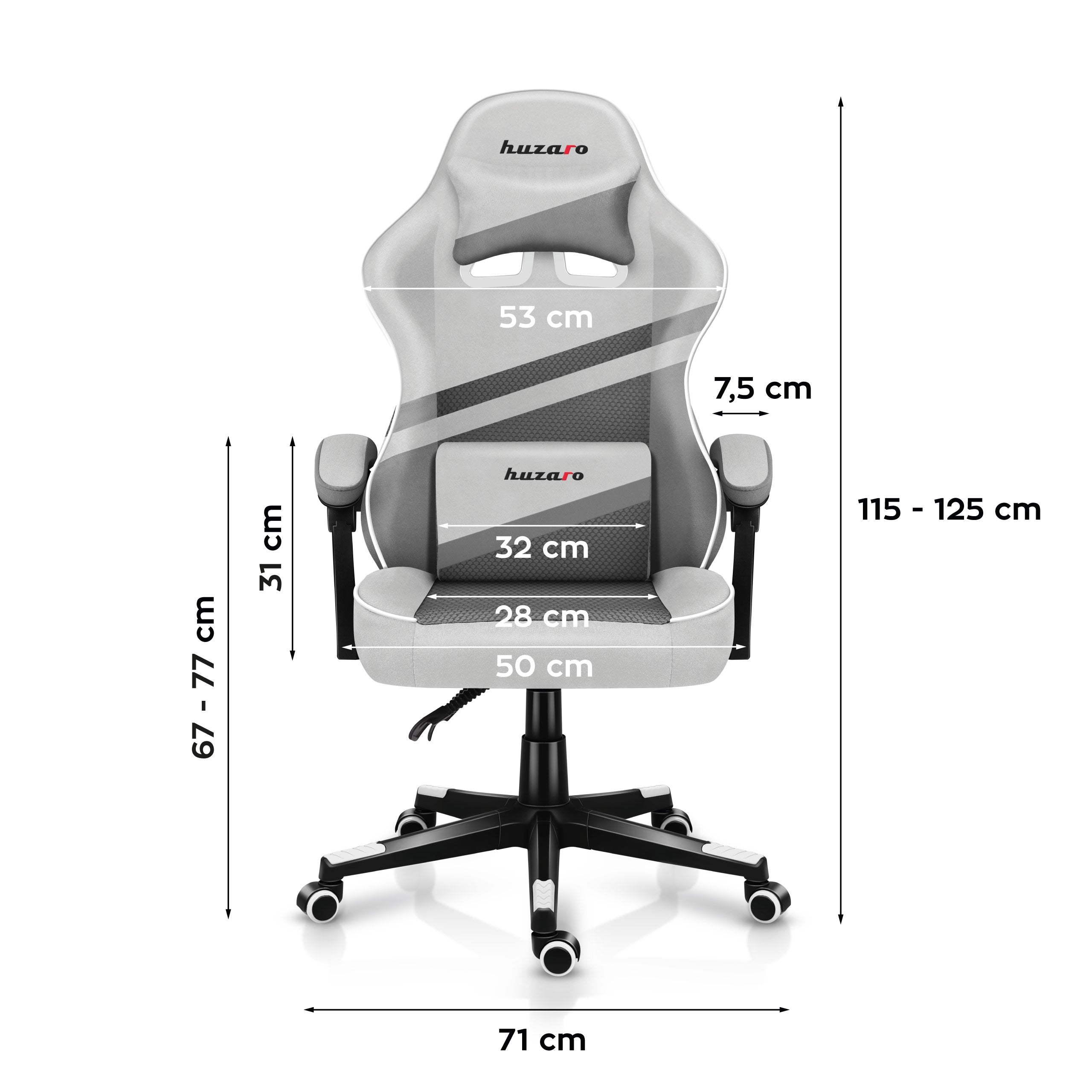 Fotel gamingowy HUZARO FORCE 4.4 White Mesh