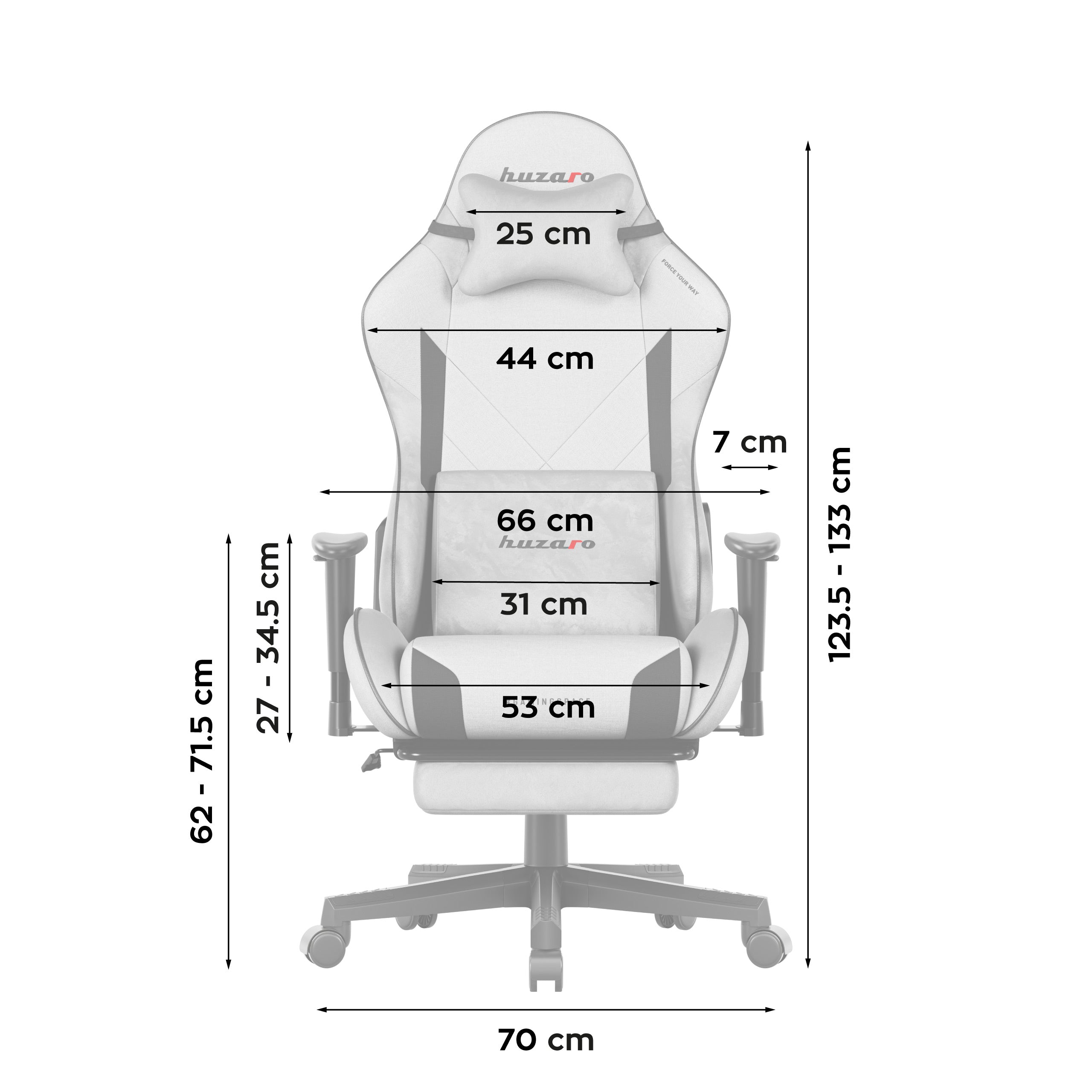 Fotel gamingowy Huzaro Force 5.7 Grey