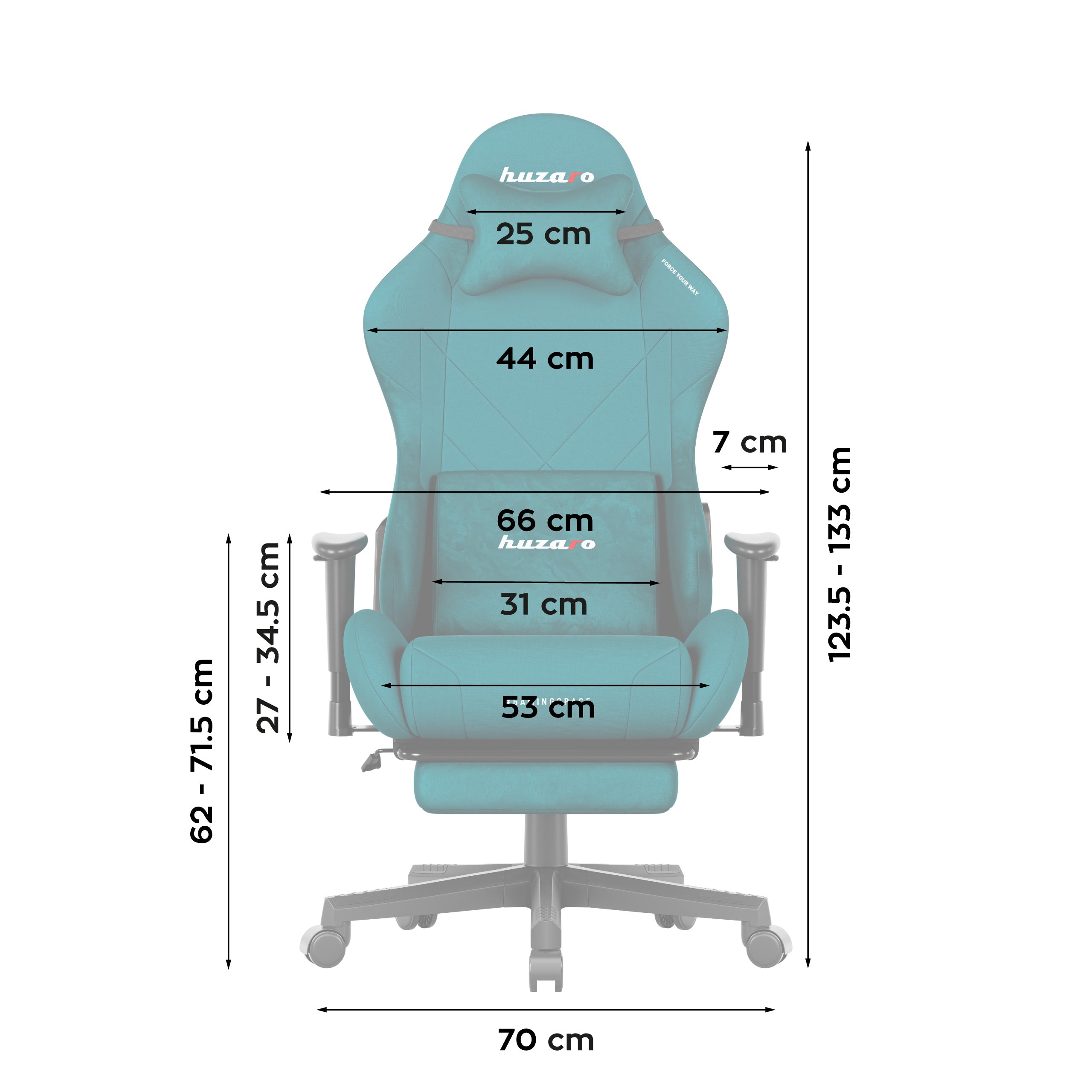 Fotel gamingowy Huzaro Force 5.7 Teal