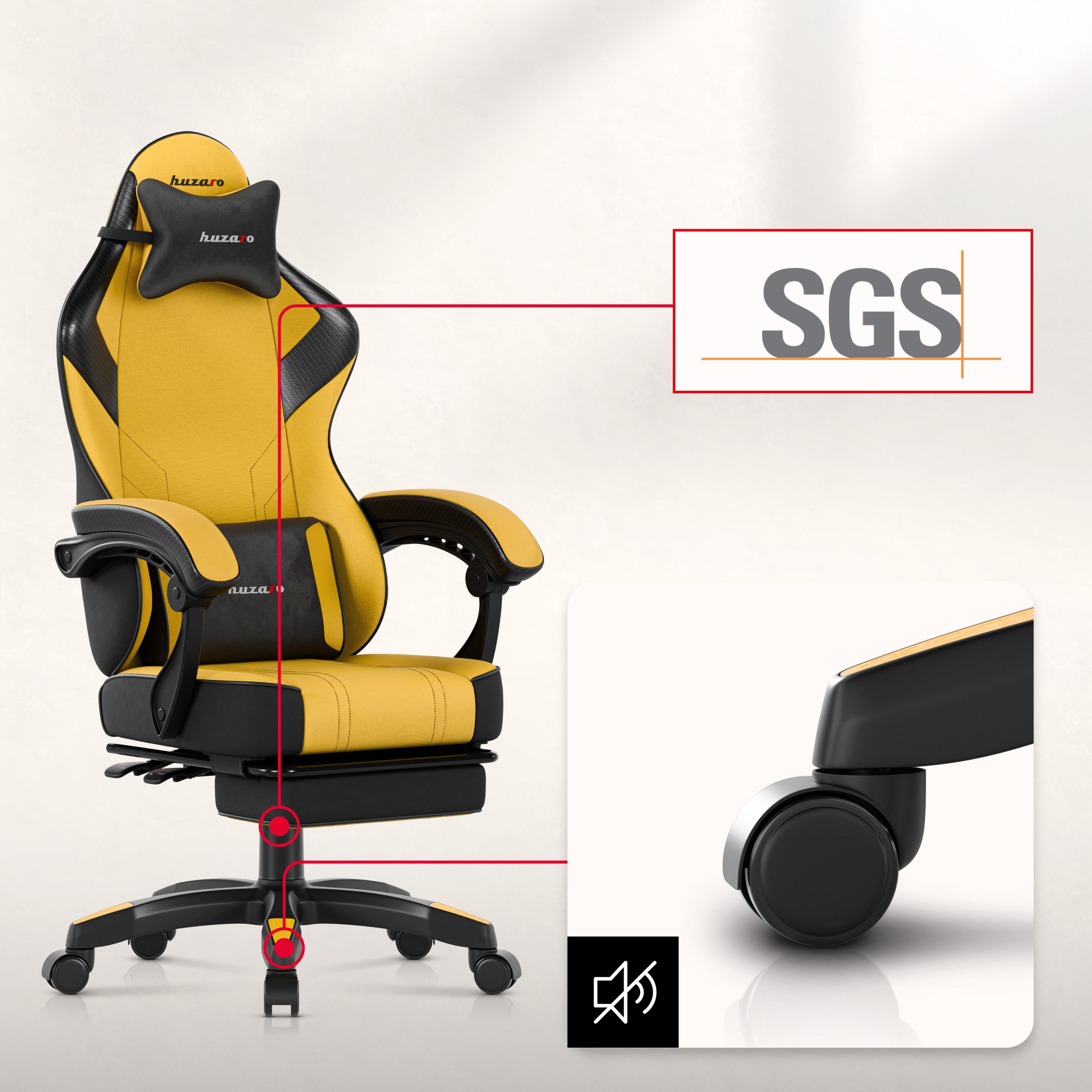 Fotel gamingowy Huzaro Force 3.7 Yellow