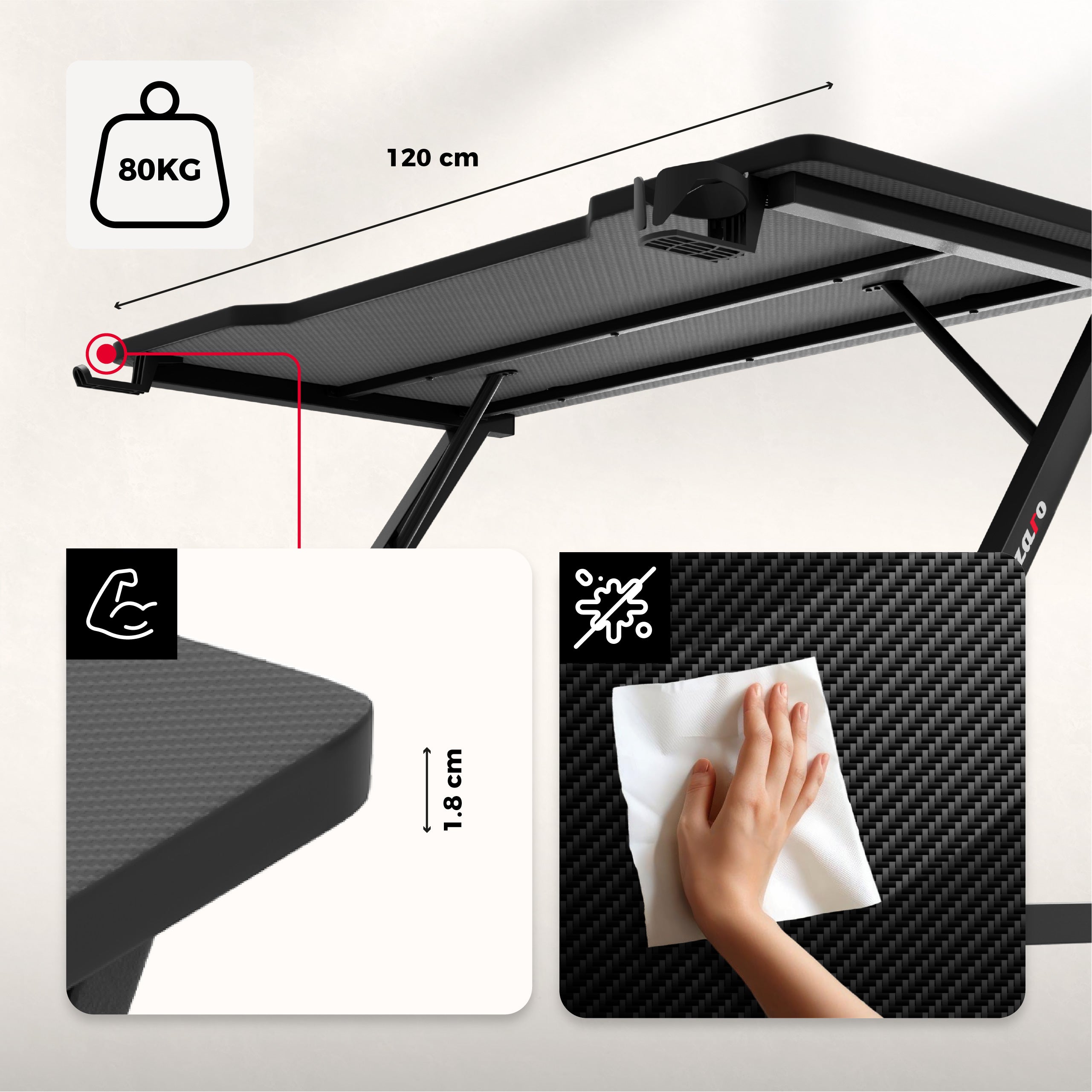 Trwały blat z powłoką Carbon Flex