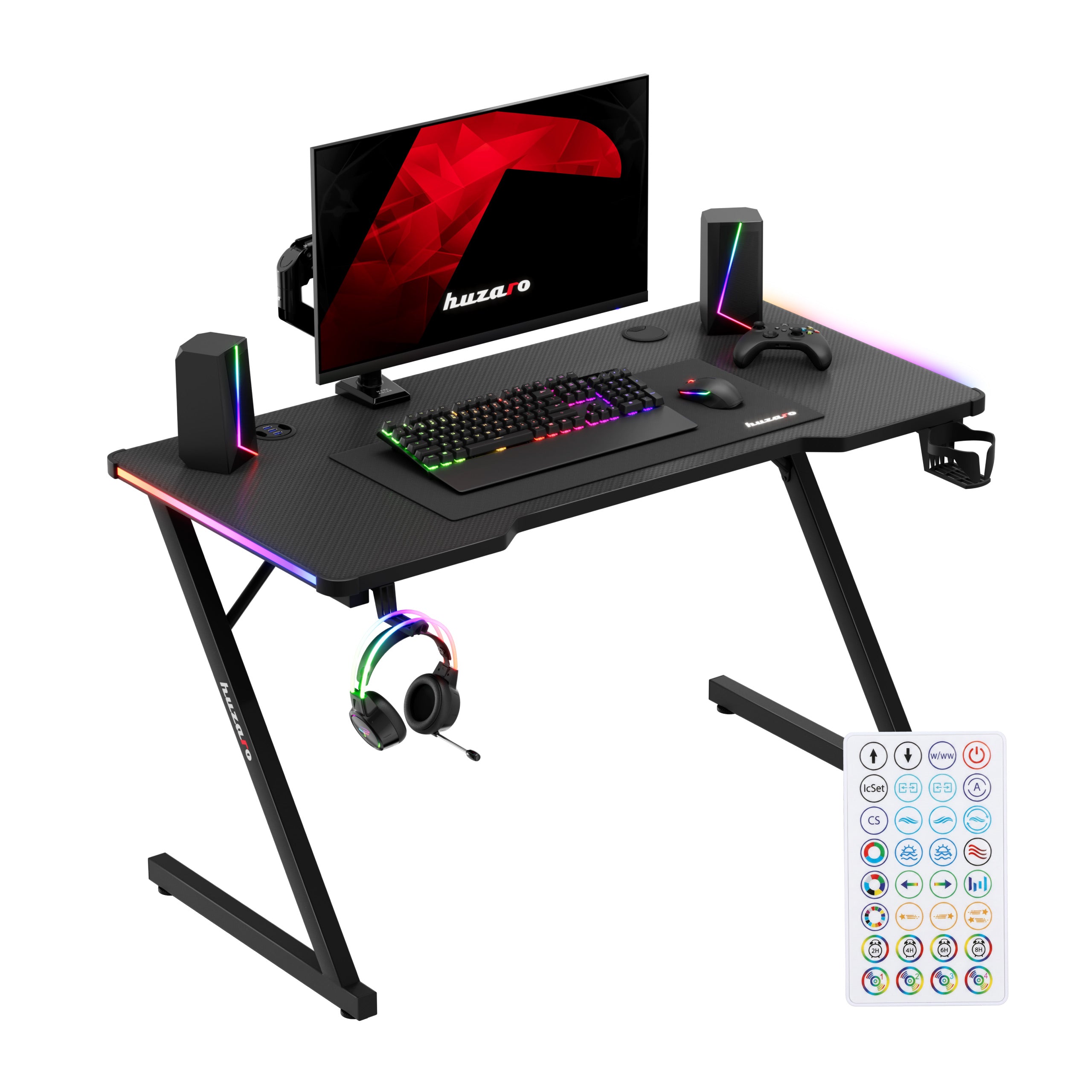 Biurko Gamingowe Huzaro Hero 2.5 RGB LED Black 120 cm