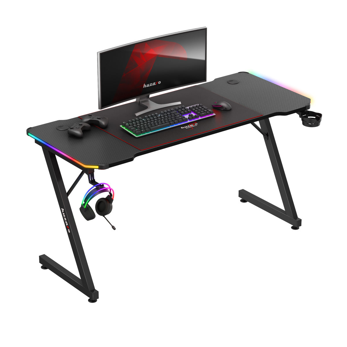 Biurko Gamingowe Huzaro Hero 3.3 RGB Black 140 cm