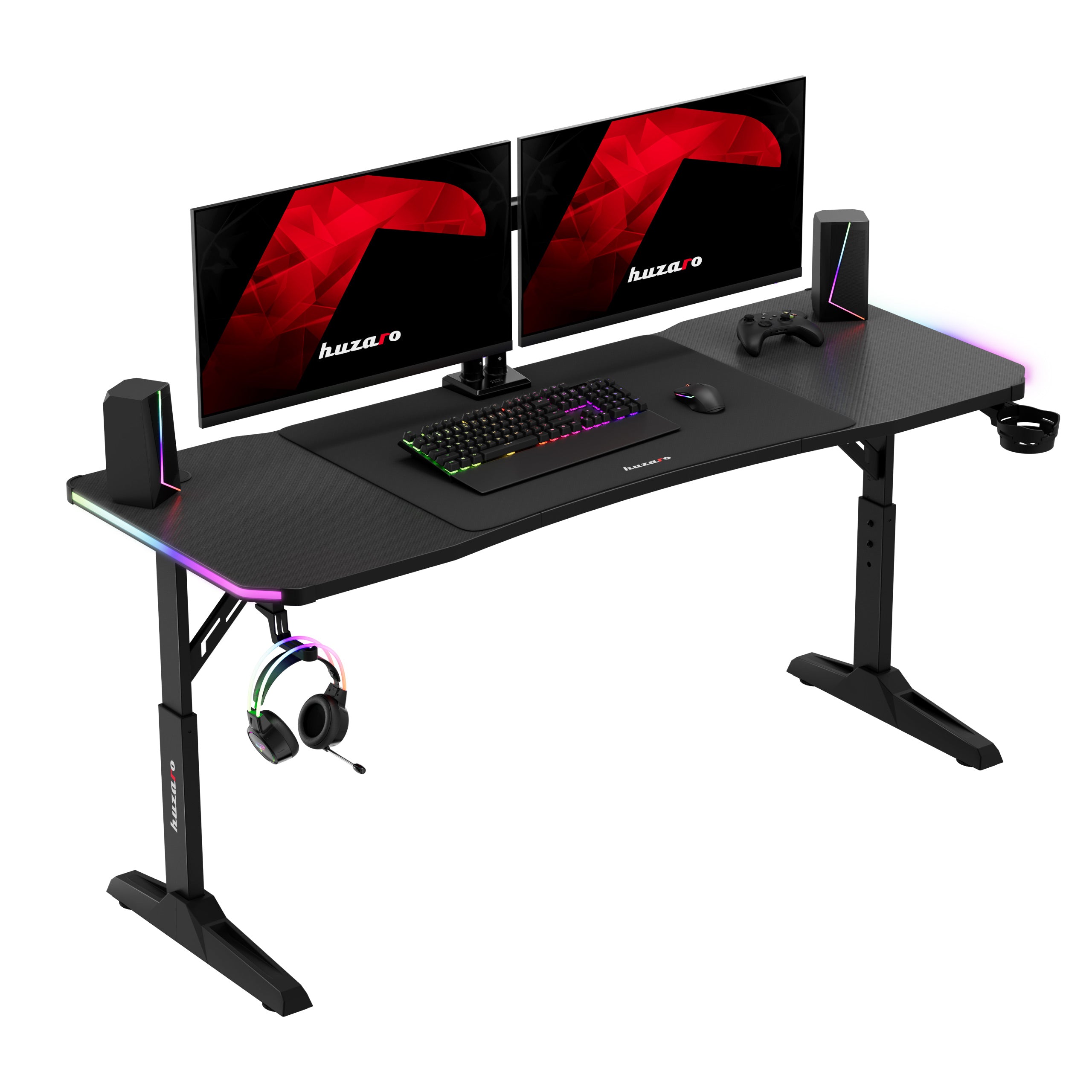 Biurko gamingowe Led Huzaro Hero 4.6 RGB Black 160 cm