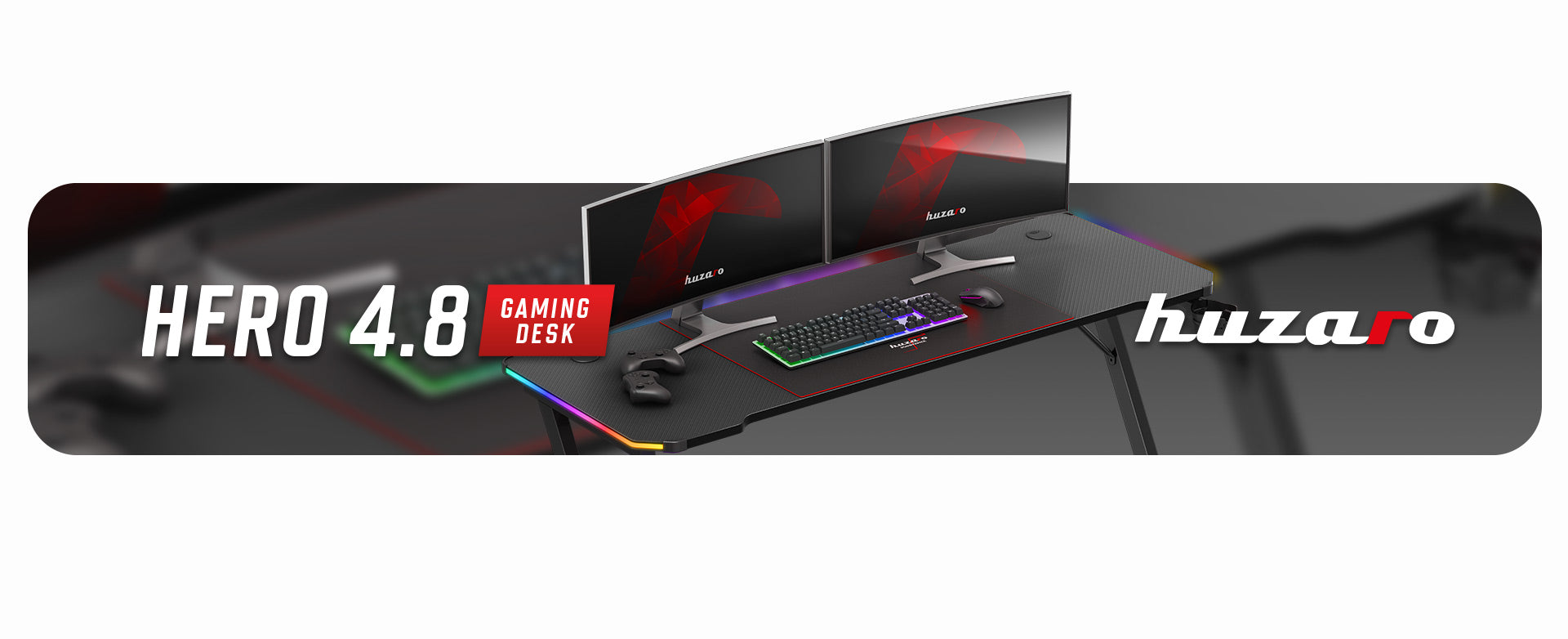 Biurko Gamingowe Huzaro Hero 4.8 RGB Black 160 cm