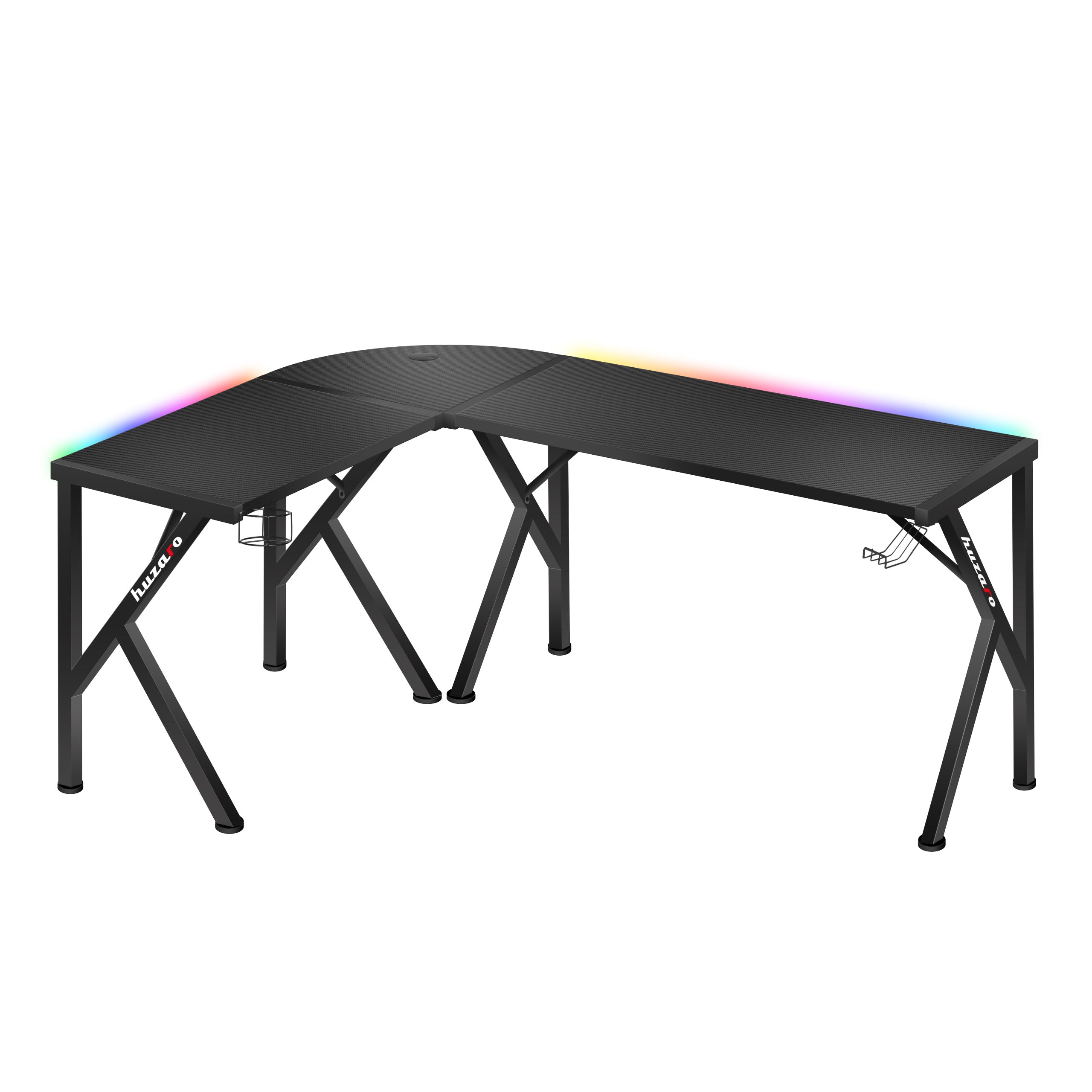 Biurko narożne gamingowe Huzaro Hero 6.3 RGB Black 154 cm