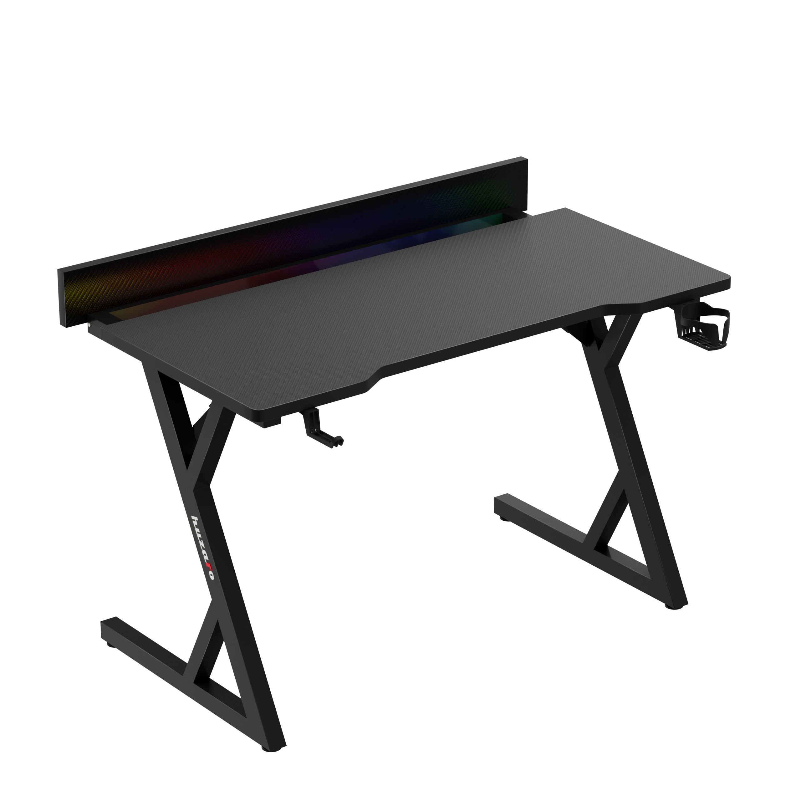 Biurko gamingowe z oświetleniem LED Huzaro Hero 2.4 RGB Black