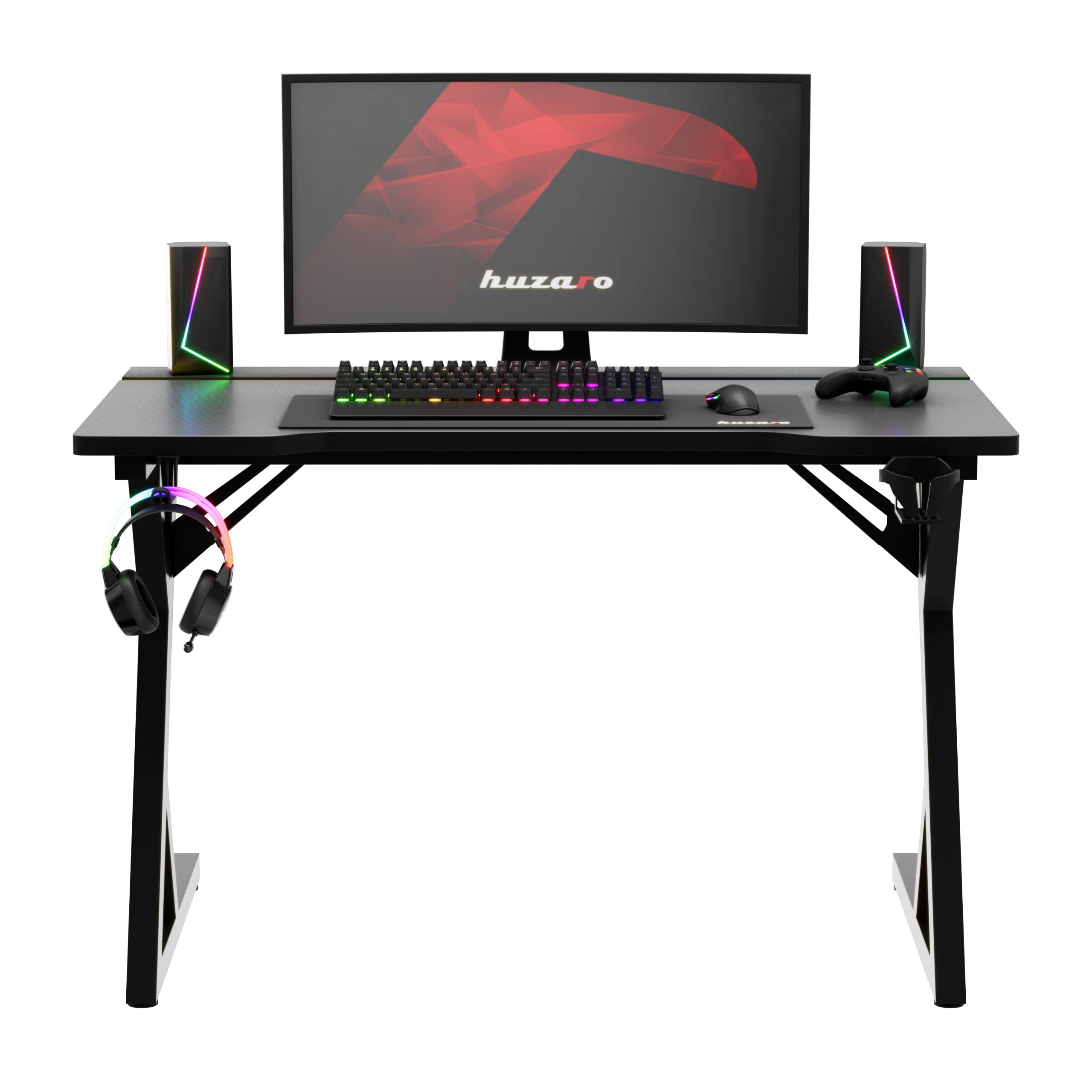 Biurko gamingowe z oświetleniem LED Huzaro Hero 2.4 RGB Black