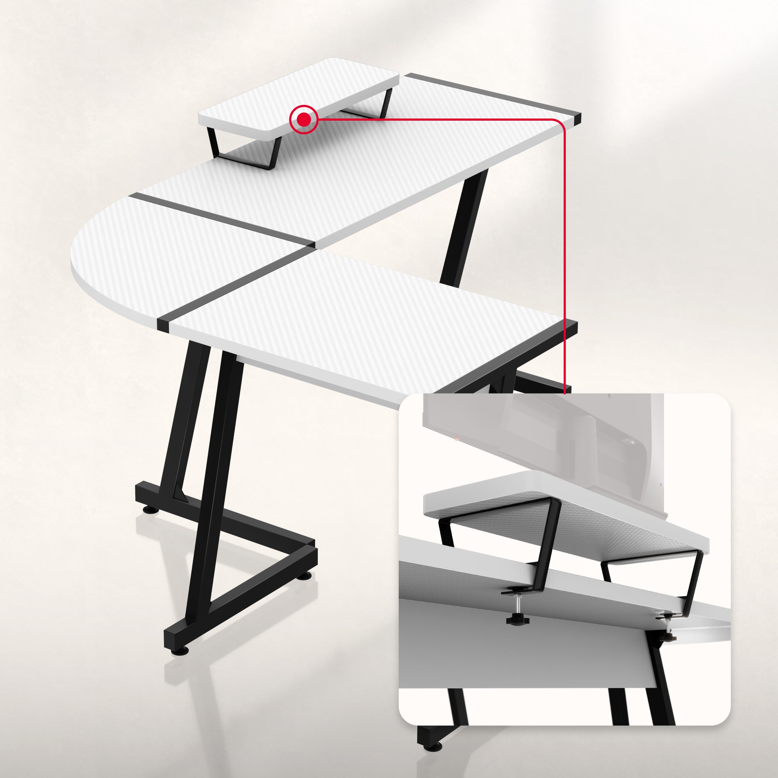 Ergonomiczny blat oaz dodatkowo półka 