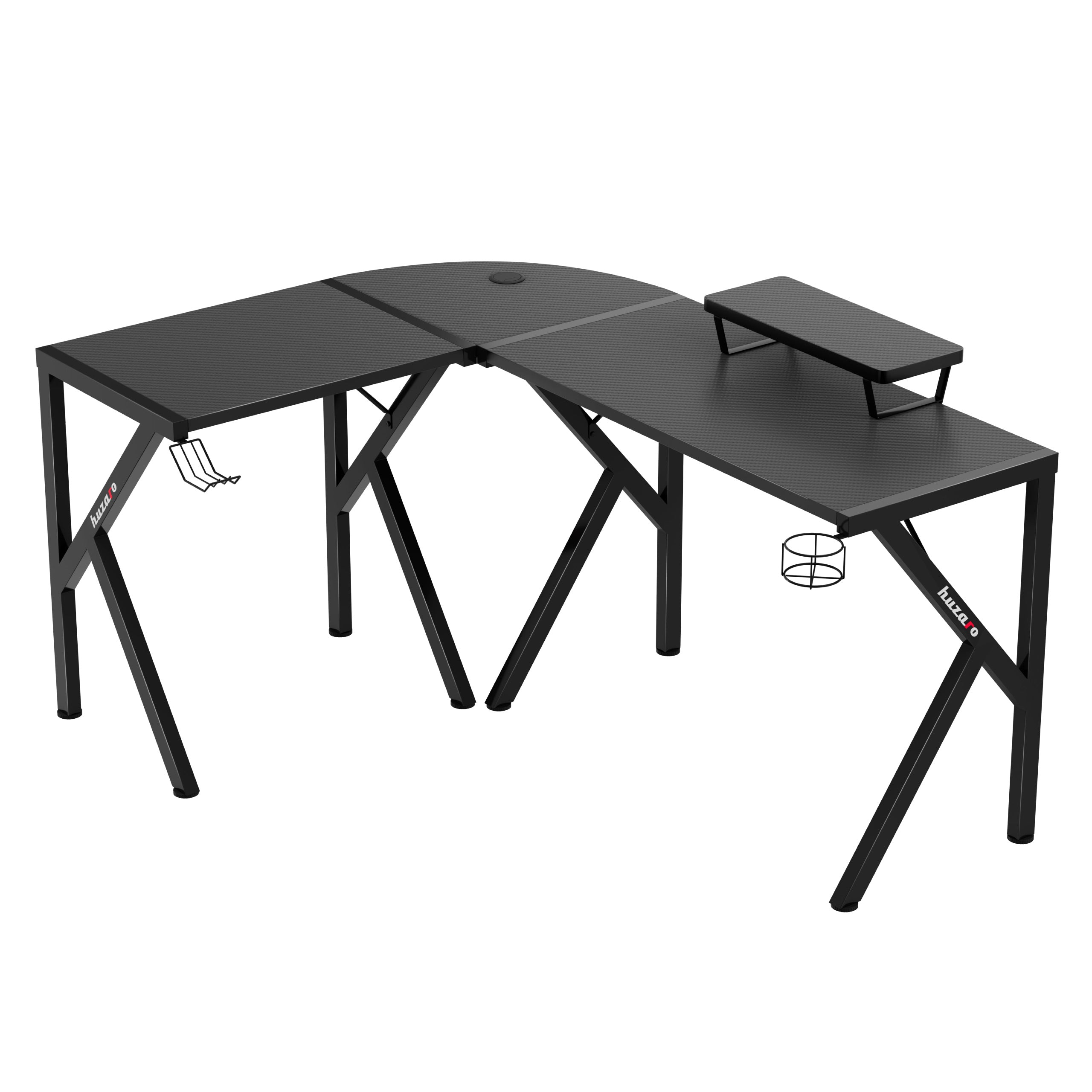 Biurko narożne gamingowe Huzaro Hero 6.3 Black 154 cm
