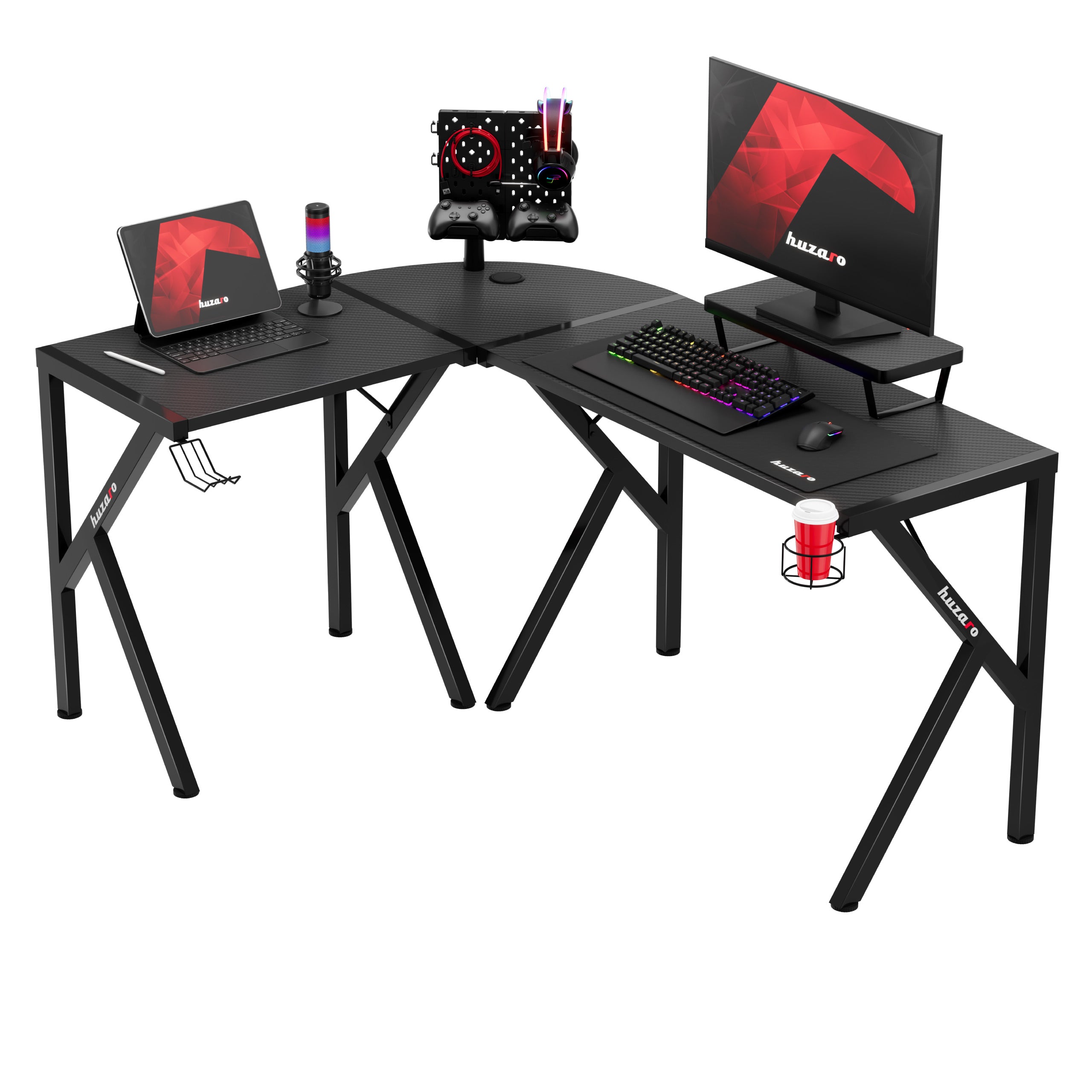 Biurko narożne gamingowe Huzaro Hero 6.3 Black 154 cm