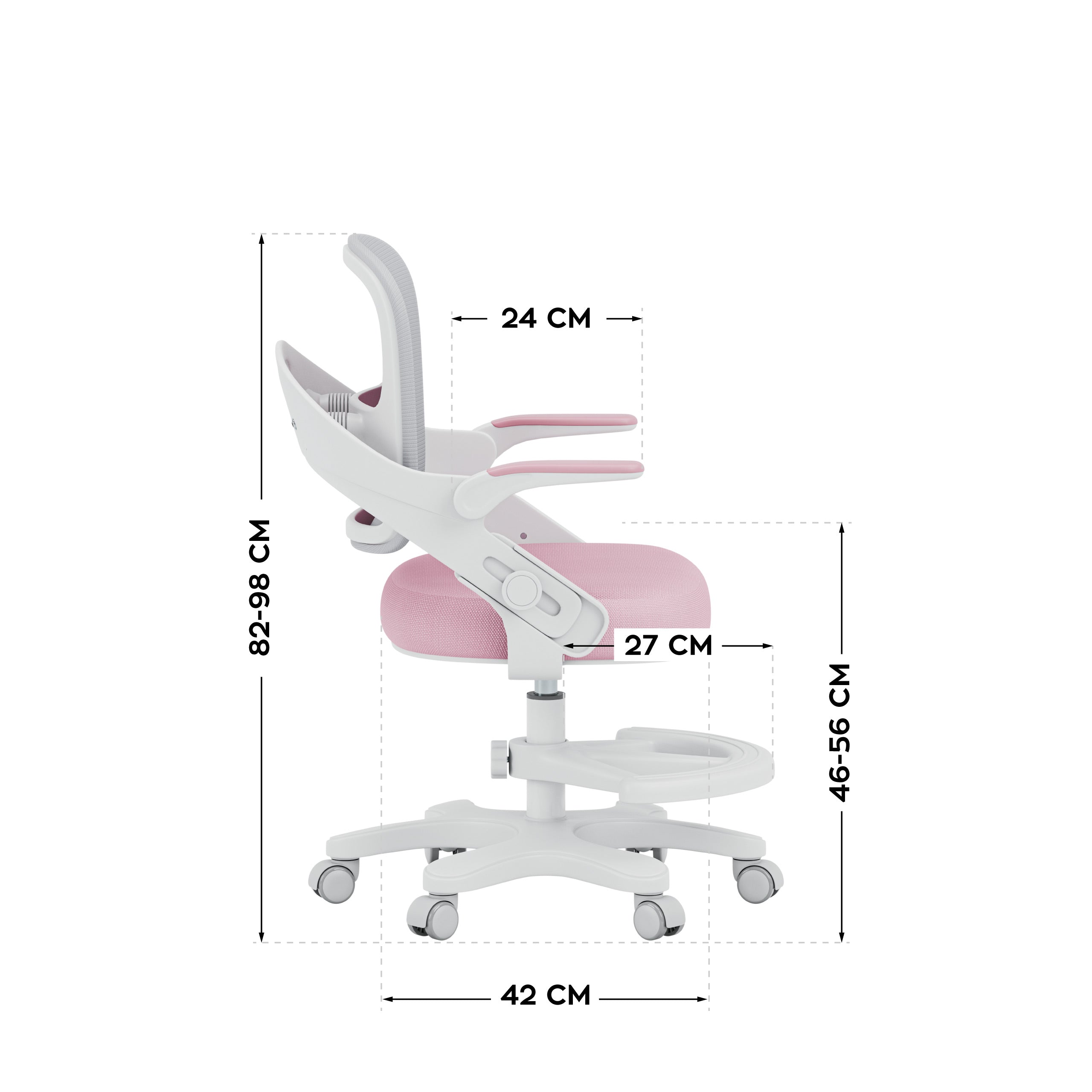 Fotel do biurka dla dziecka Mark Adler Junior 4.3 Pink-grey