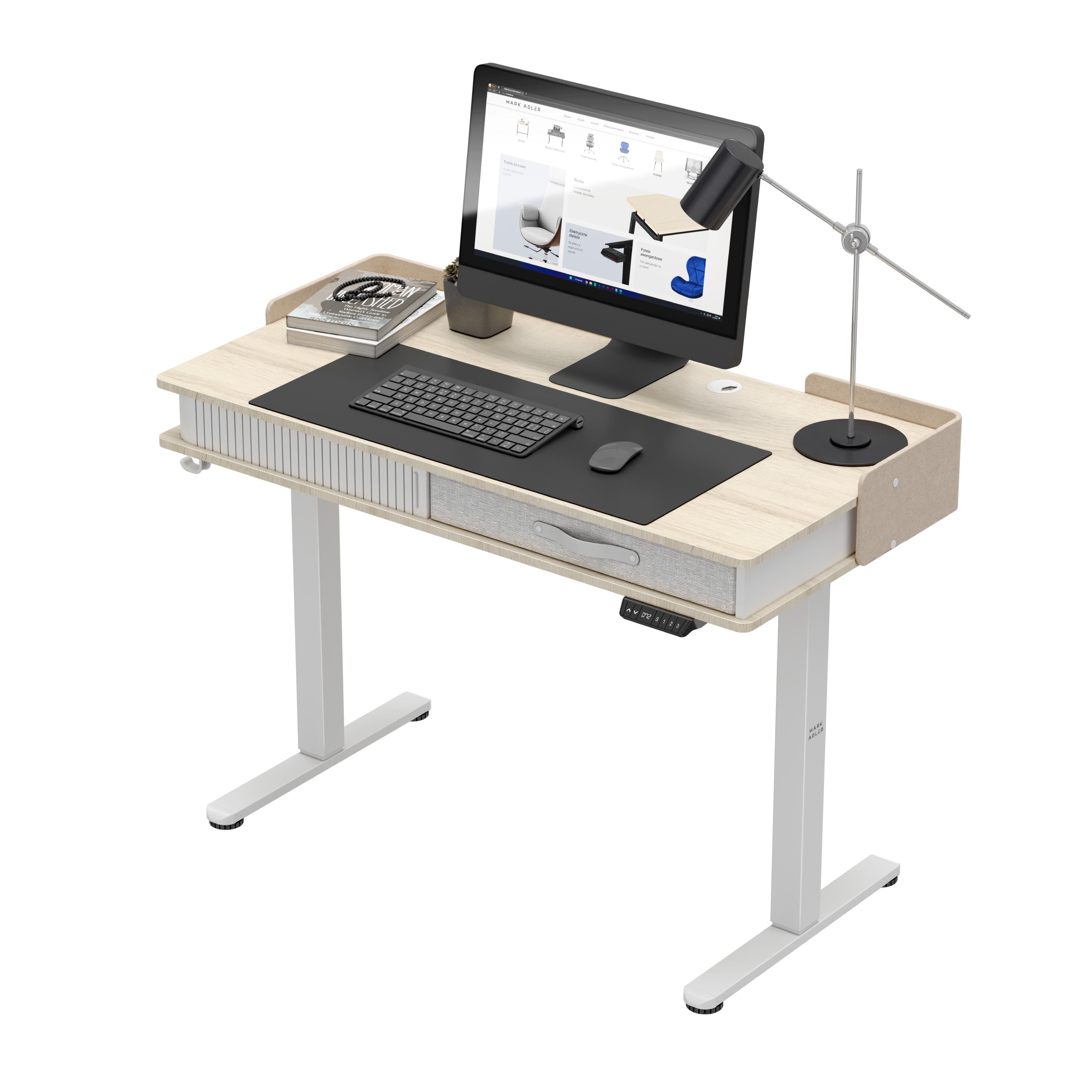 OUTLET Biurko elektryczne Mark Adler Leader 8.0 White 120 cm
