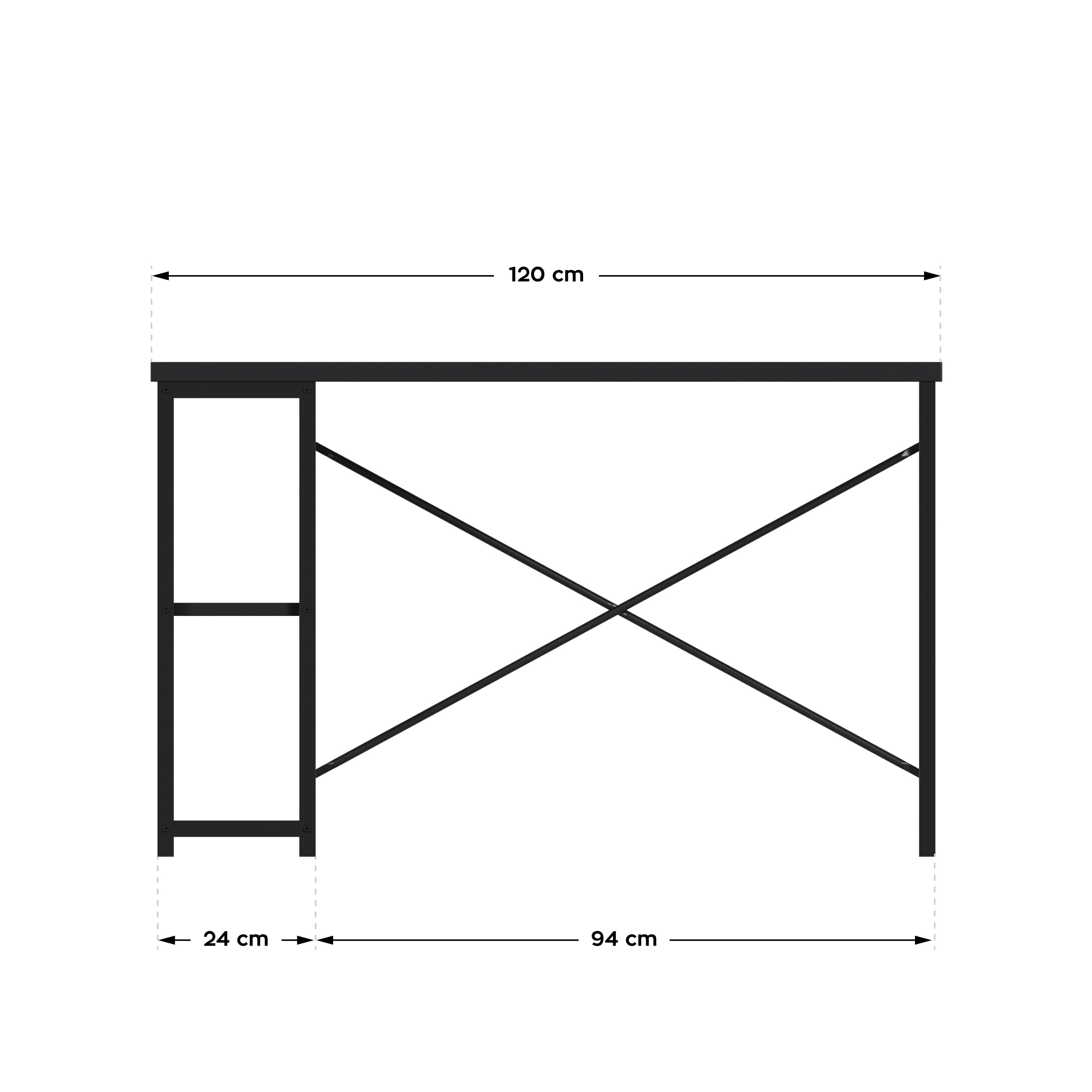 Biurko z półkami Mark Adler Leader 2.0 Black 120 cm