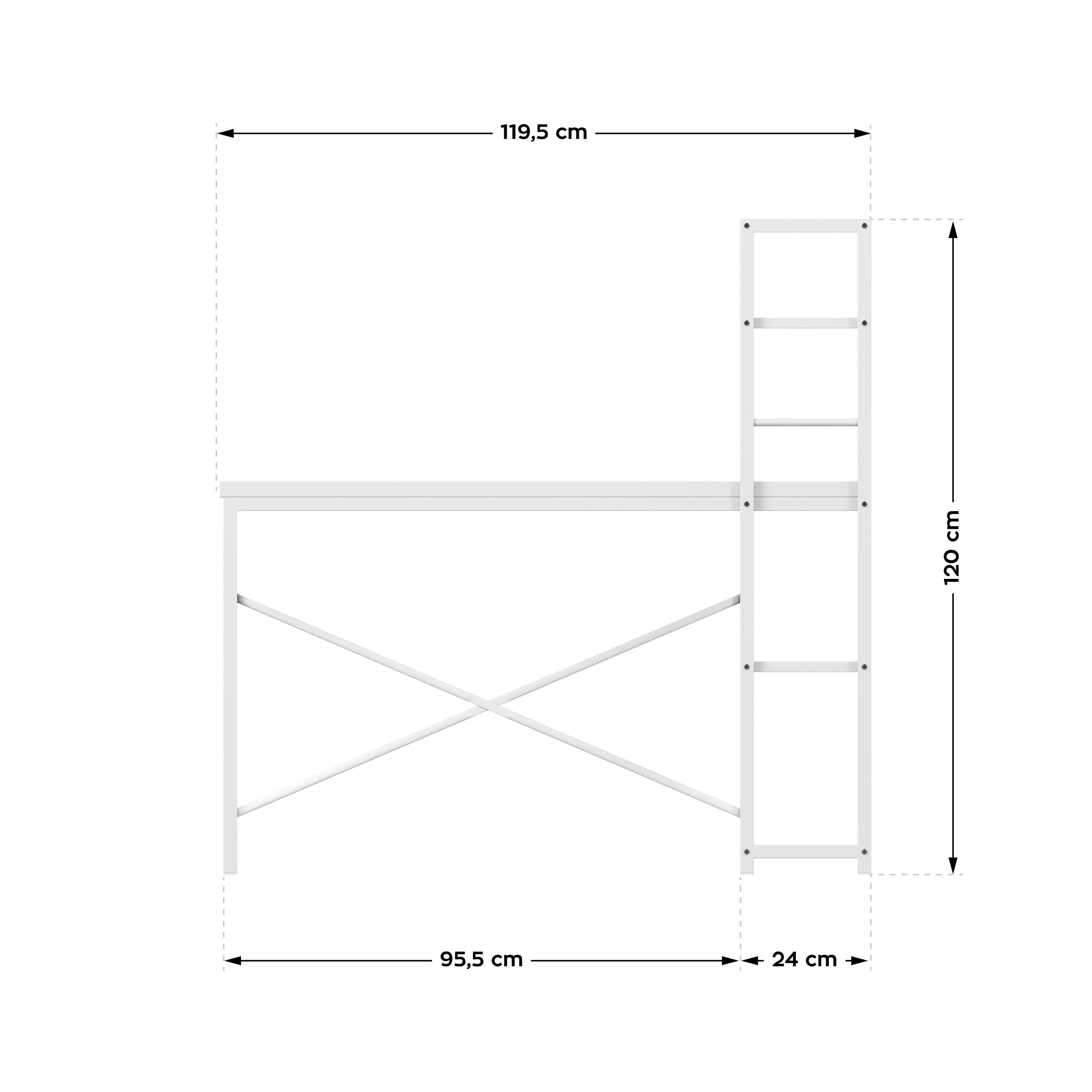 Biurko z półkami Mark Adler Leader 4.0 White 120 cm