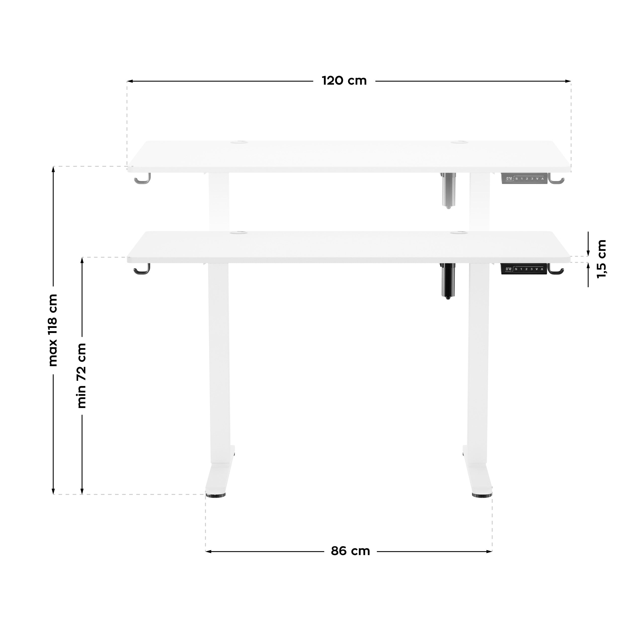 Biurko elektryczne Mark Adler Leader 7.0 White 120 cm