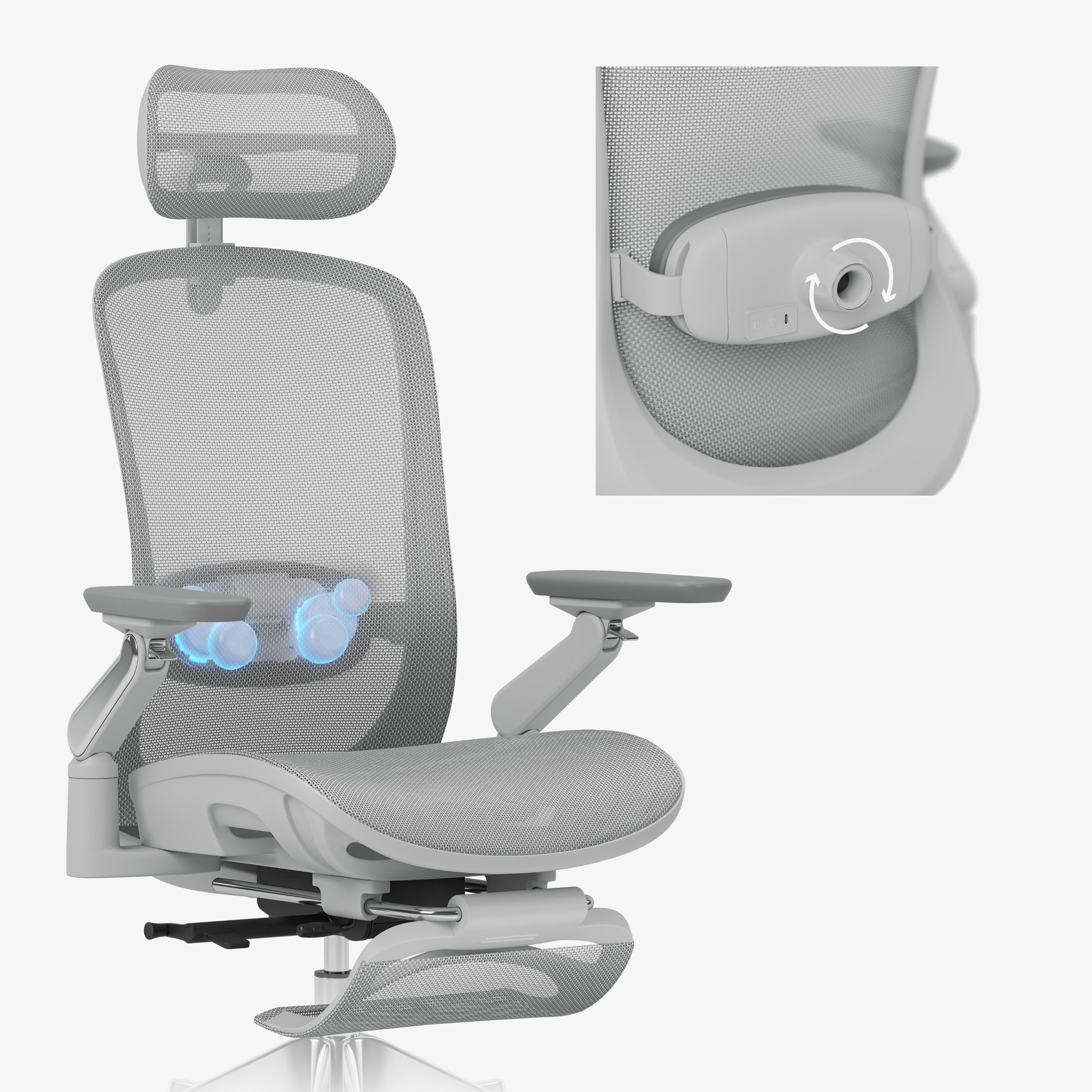 OUTLET Fotel ergonomiczny z masażem Mark Adler Leadpro 8.7 Grey