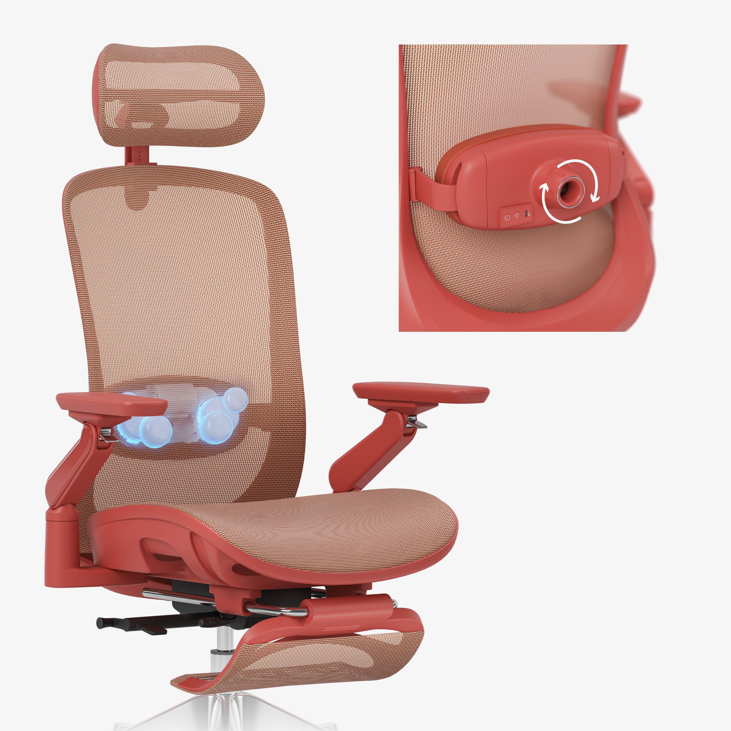 OUTLET Fotel ergonomiczny z masażem Mark Adler Leadpro 8.7 Red