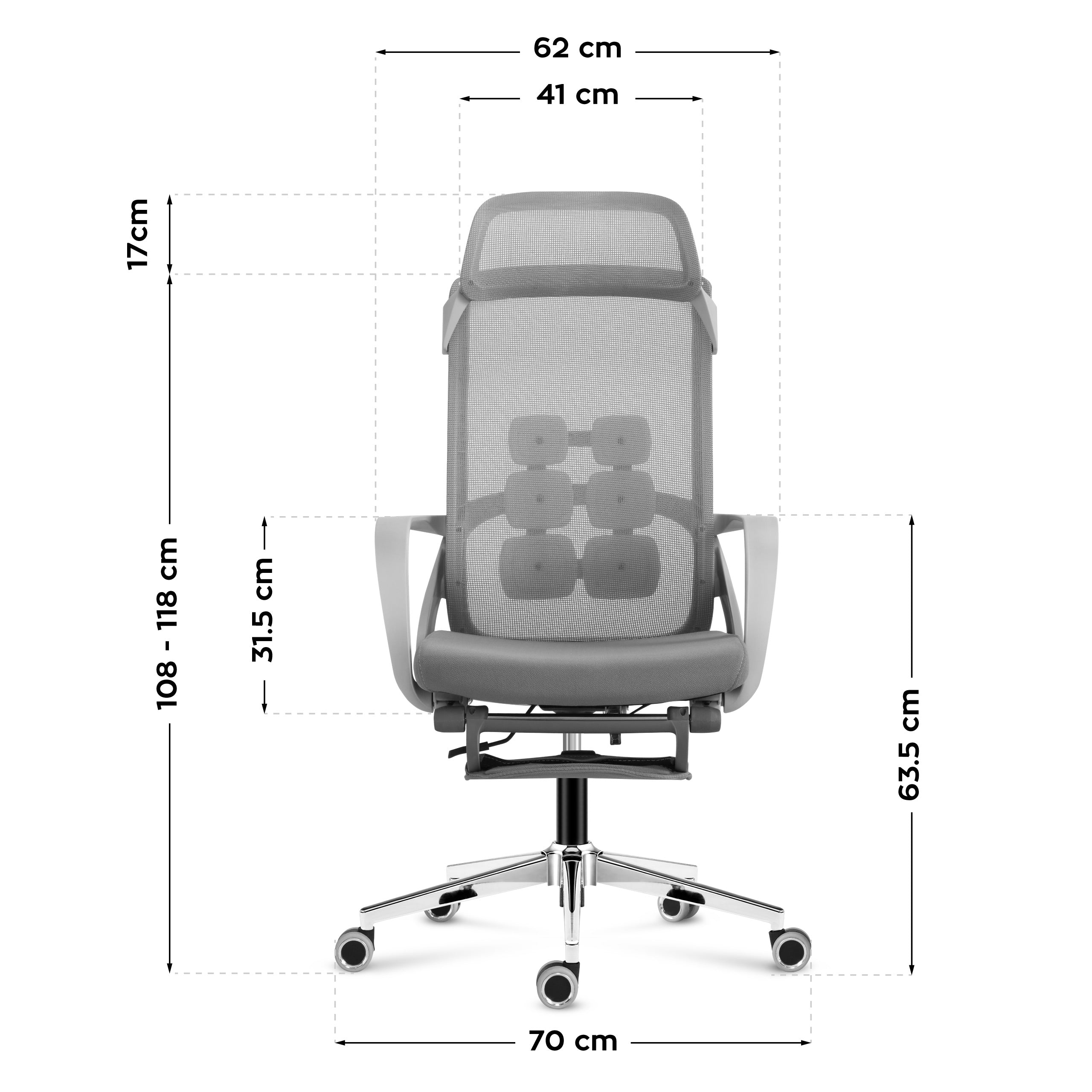 Fotel biurowy z podnóżkiem Mark Adler Manager 3.6 Grey