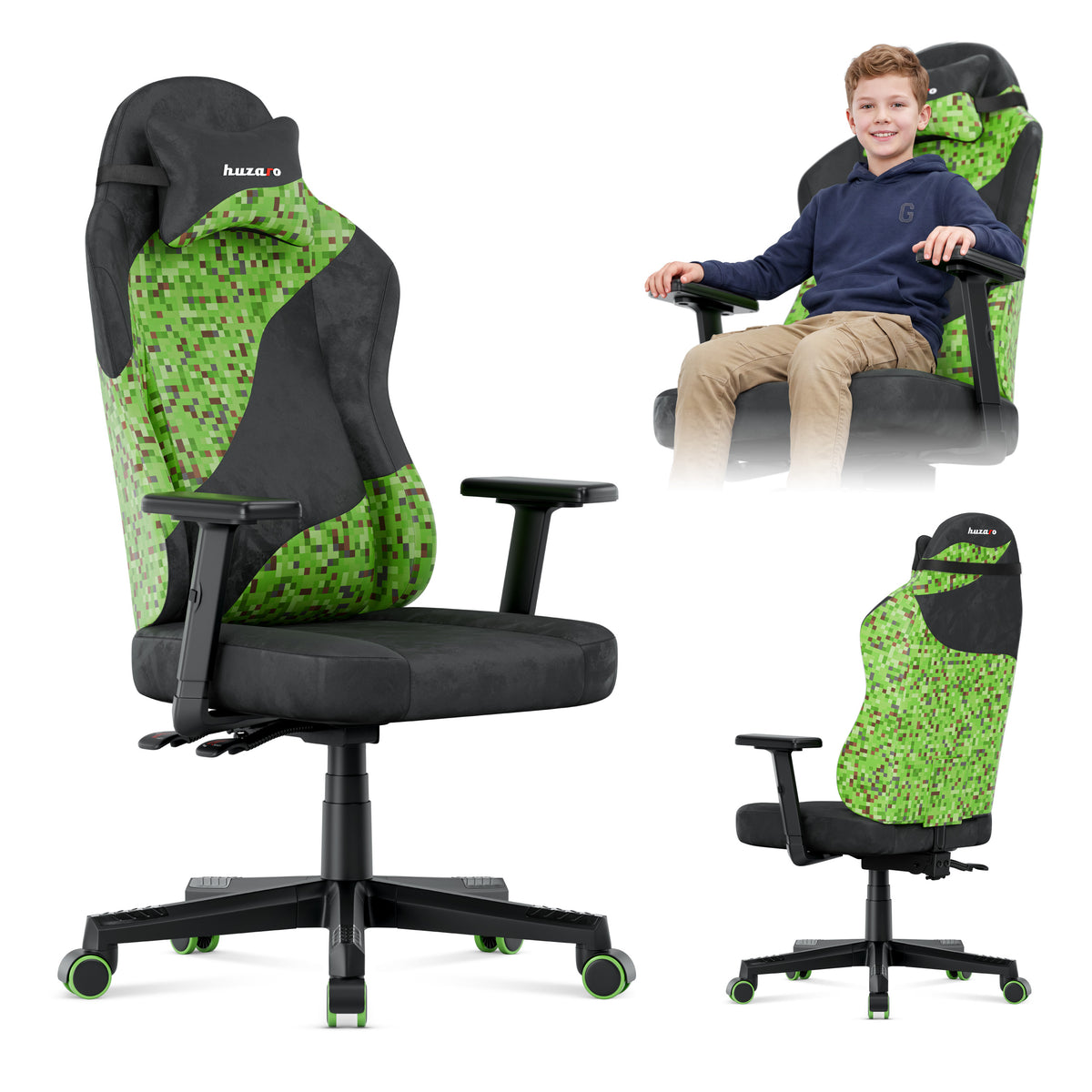 Fotel gamingowy dla nastolatka Huzaro Ranger 5.7 Black PIXEL