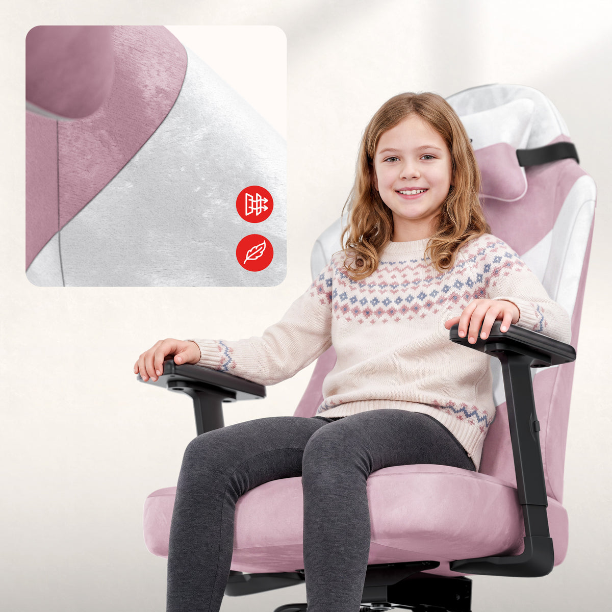 Fotel gamingowy dla nastolatka Huzaro Ranger 5.7 Lilac