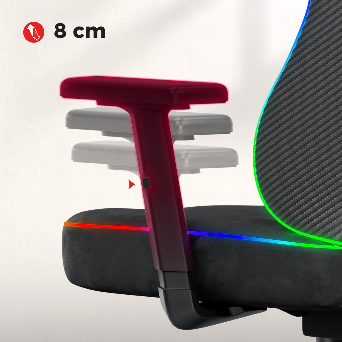 Fotel gamingowy dla nastolatka Huzaro Ranger 5.7 RGB BLACK