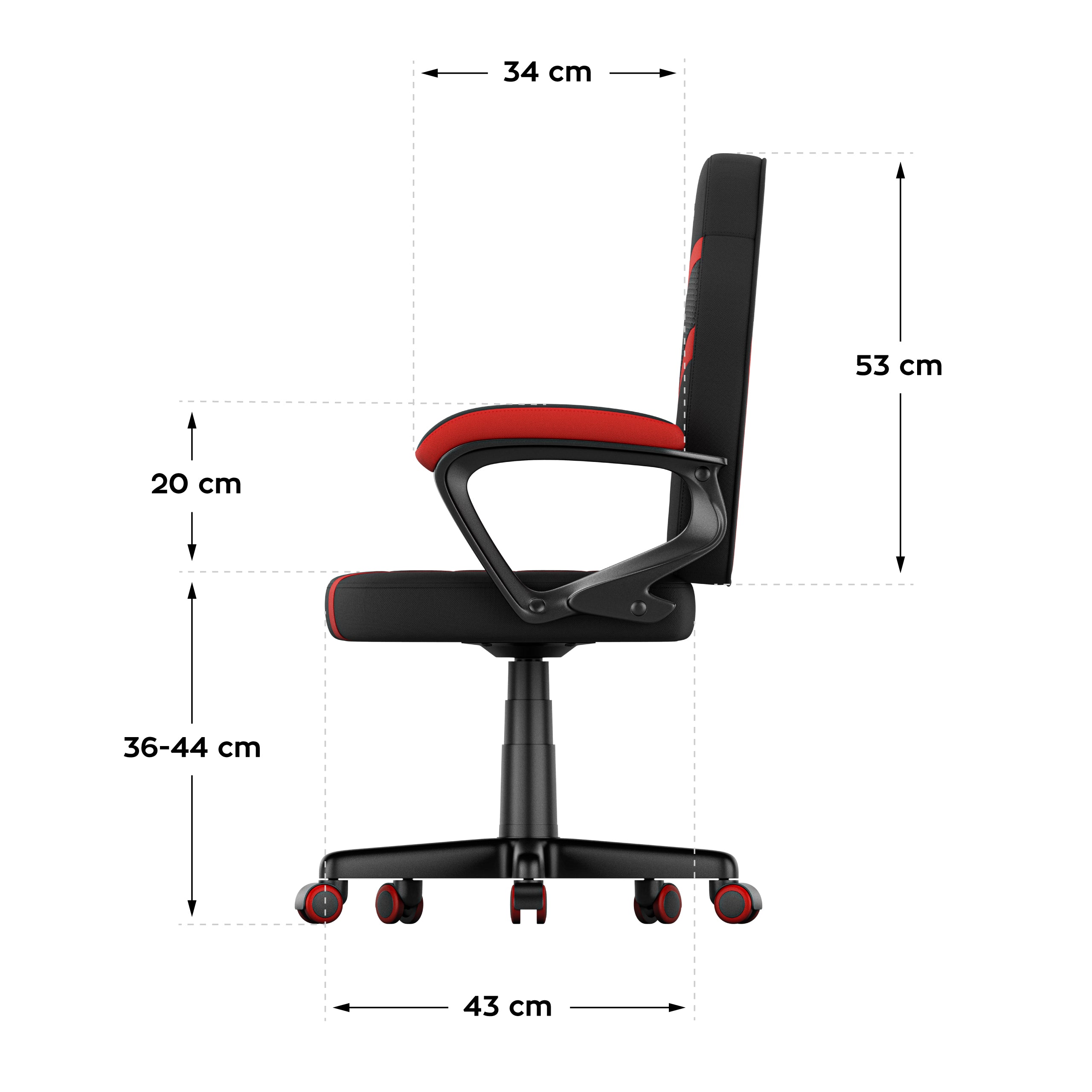 OUTLET Fotel gamingowy dla dziecka HUZARO RANGER 1.0 Red Mesh