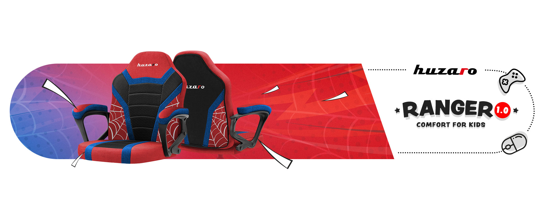 Fotel gamingowy dla dziecka Huzaro Ranger 1.0 Spider Mesh