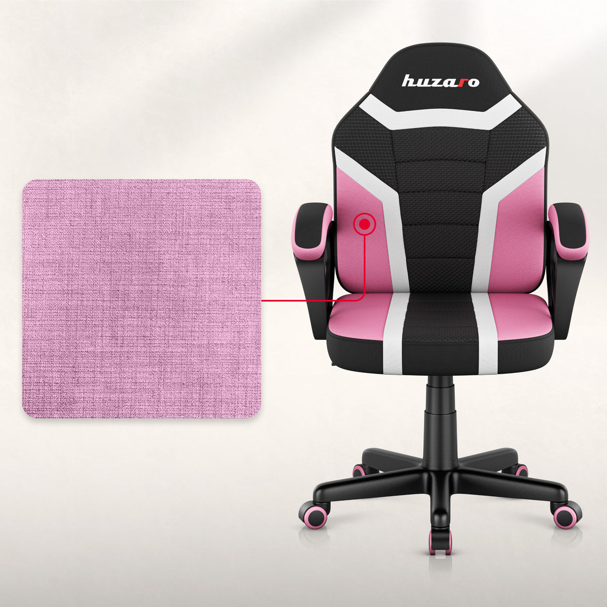 Fotel gamingowy dla dziecka HUZARO RANGER 1.0 Pink Mesh