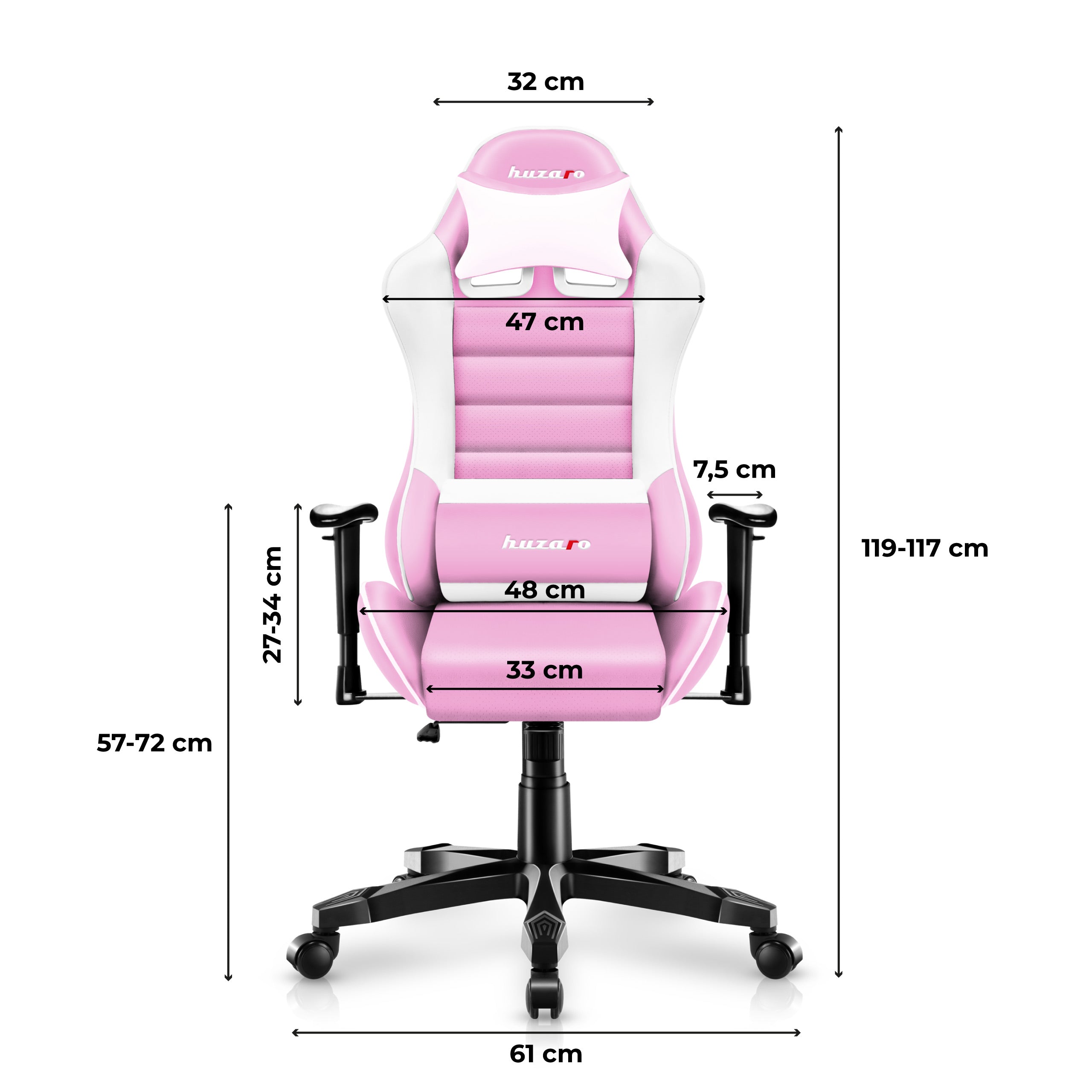 Fotel gamingowy dla dziecka HUZARO RANGER 6.0 Pink