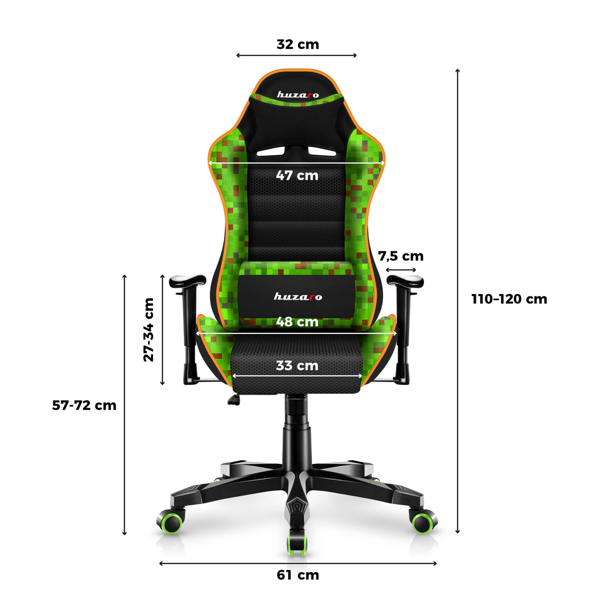 Fotel gamingowy dla dziecka HUZARO RANGER 6.0 Pixel Mesh