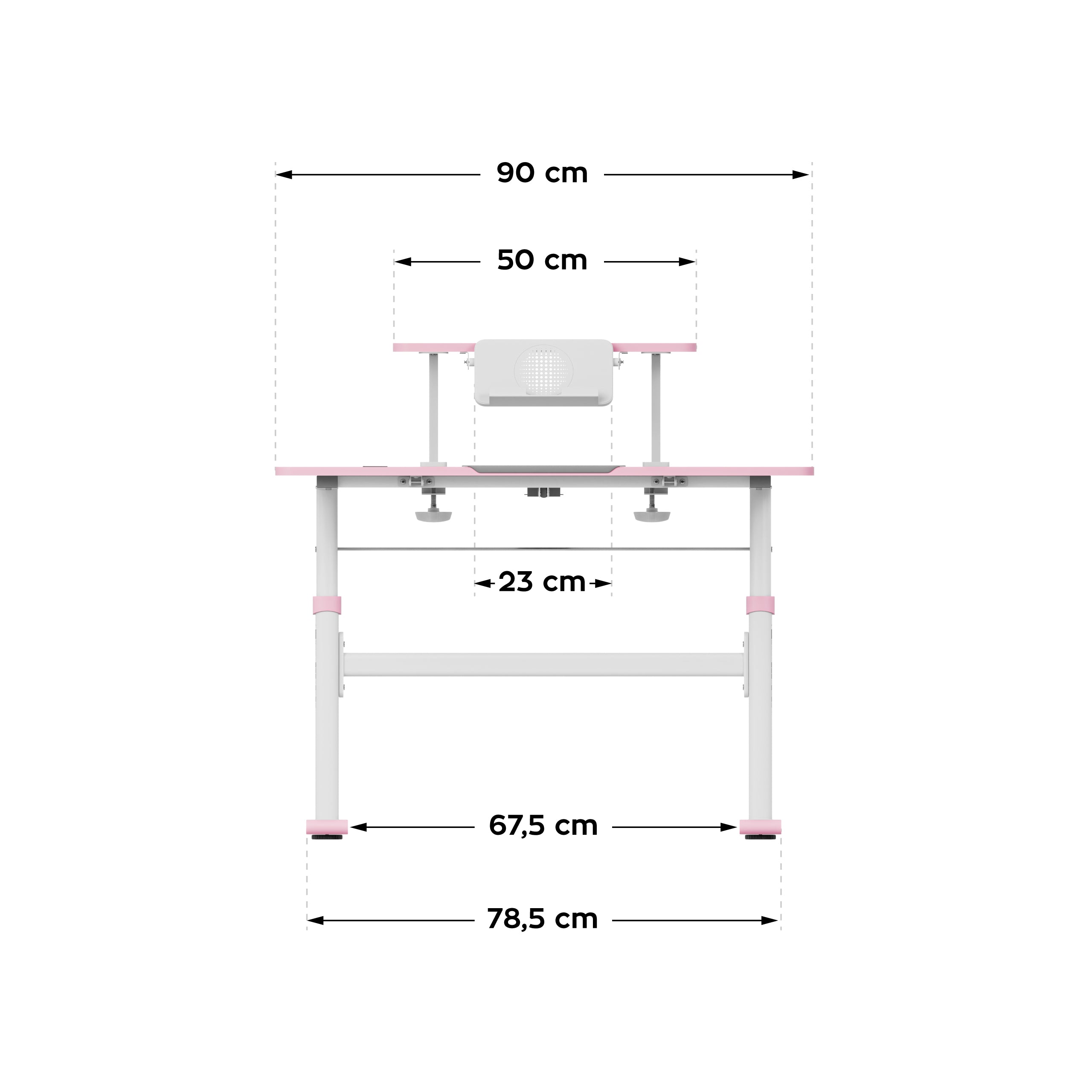 Biurko dziecięce regulowane Mark Adler Study 3.7 Pink 90 cm