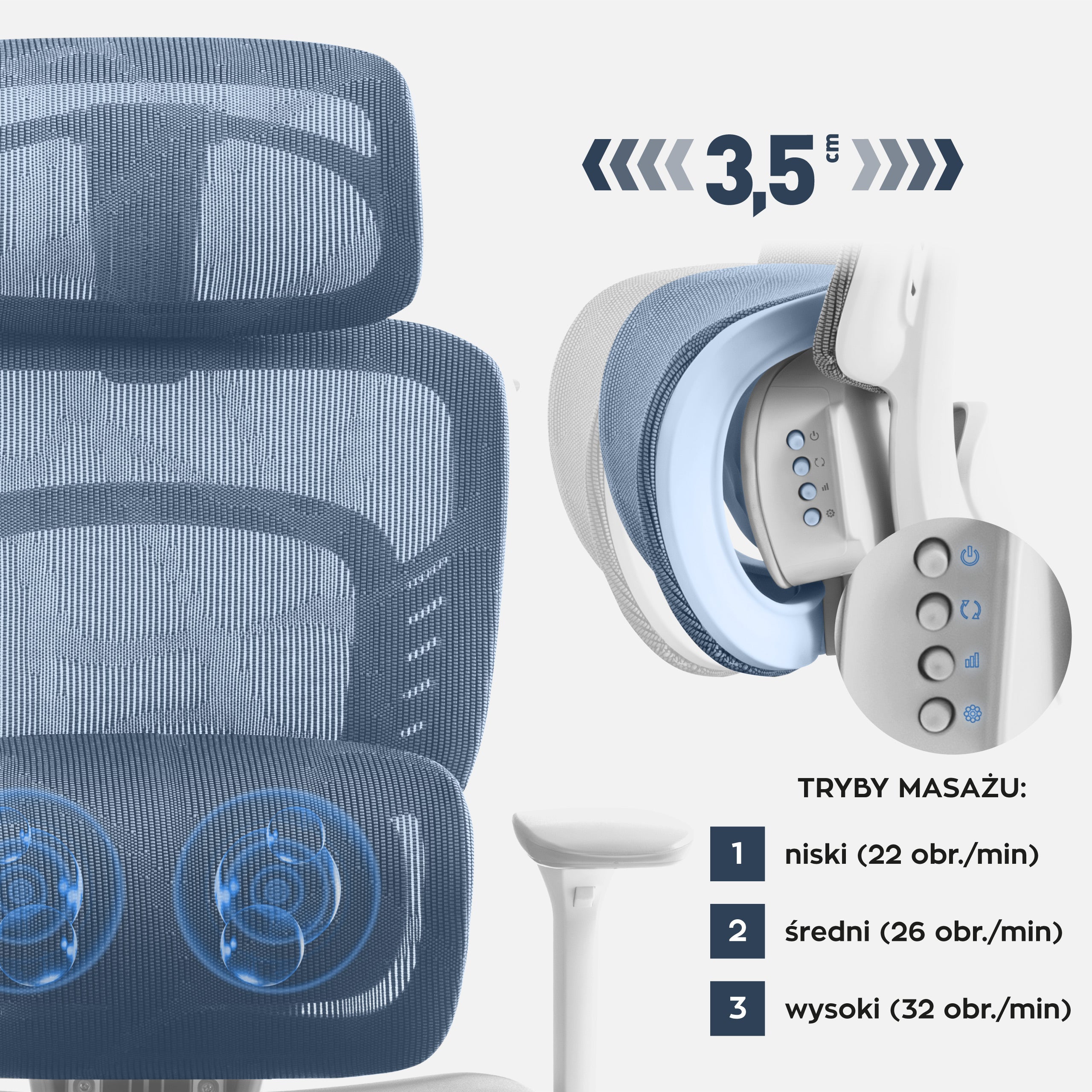 Fotel biurowy z masażem Mark Adler Visioner 6.1 Grey