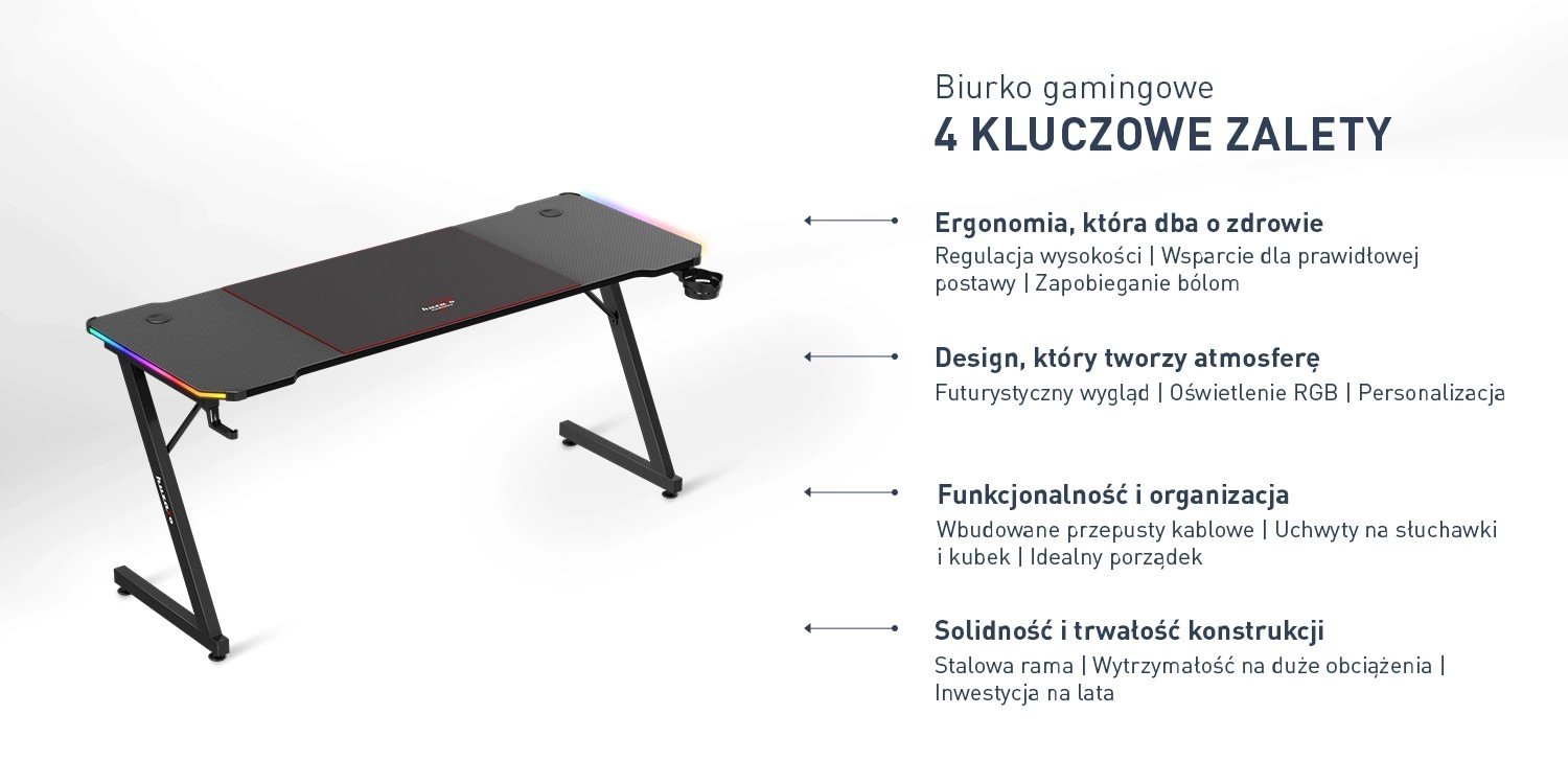 kluczowe zalety biurka gamingowego