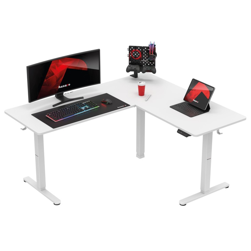 Biurko narożne elektryczne Huzaro Hero 9.5 White 160 cm