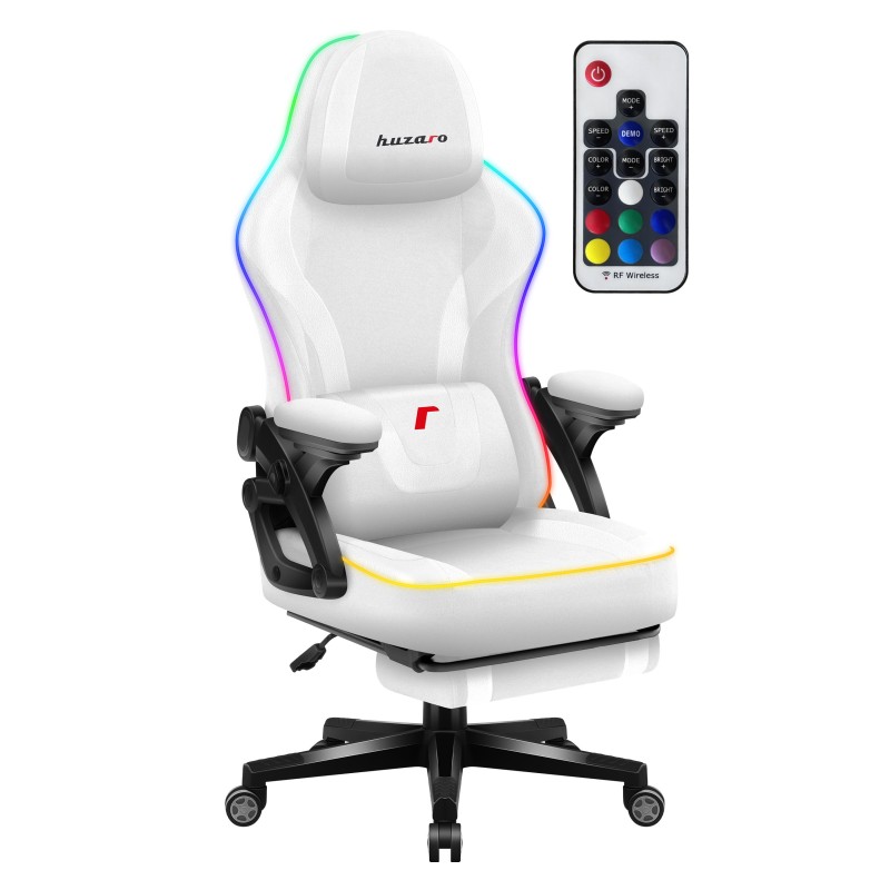 Fotel gamingowy Huzaro Force 4.6 RGB Smart White Mesh