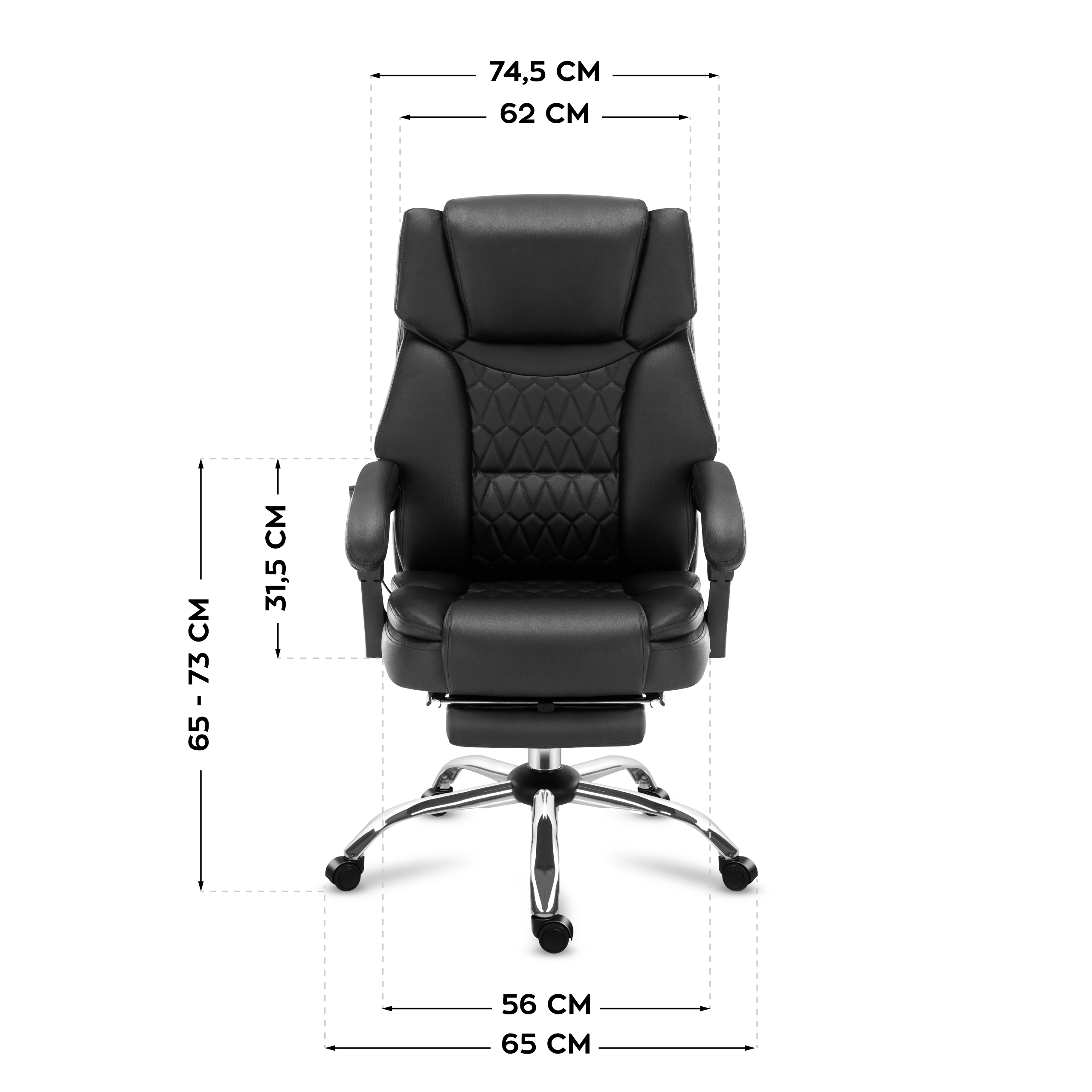 Wymiary fotela Mark Adler Boss 6.0