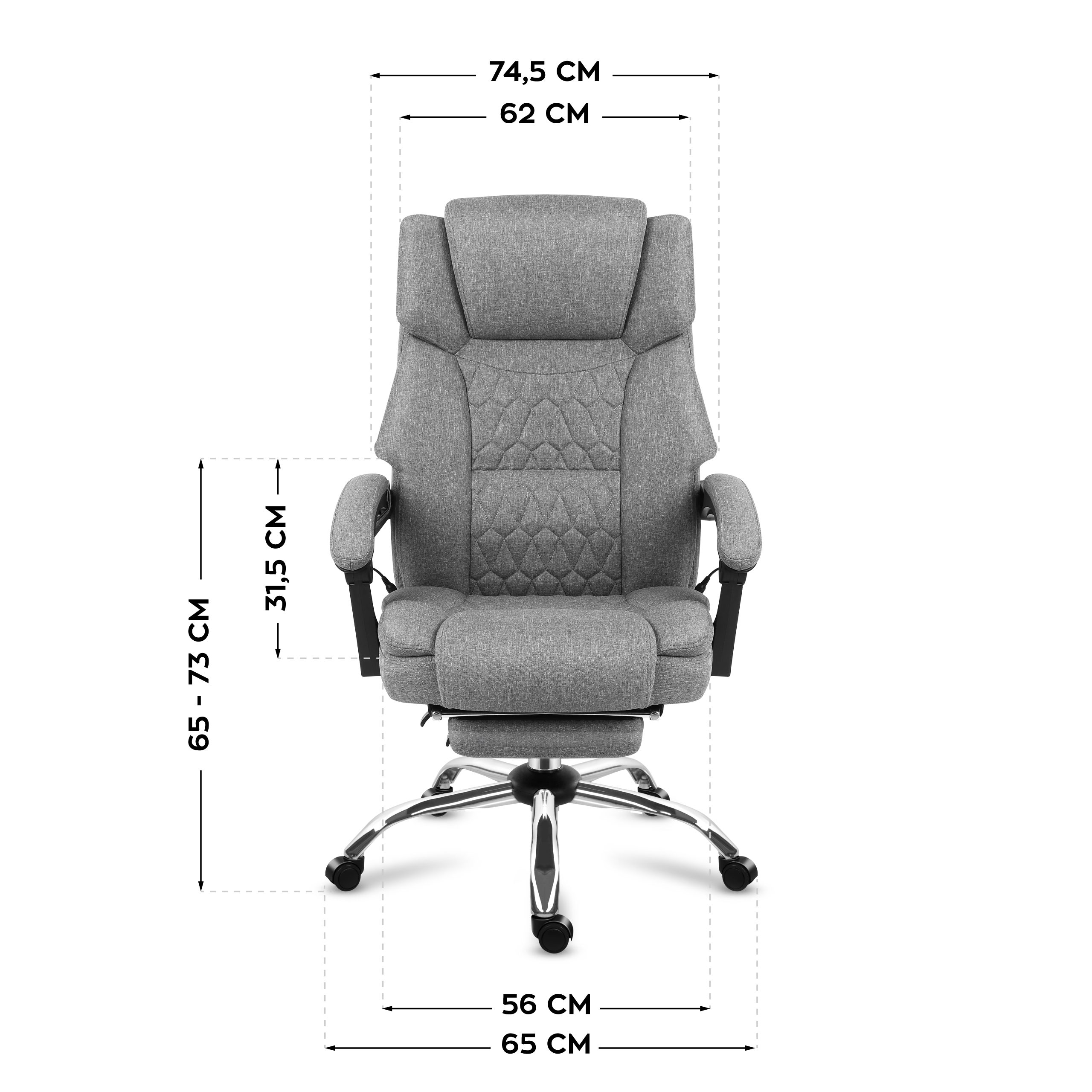 Wymiary fotela Mark Adler Boss 6.0