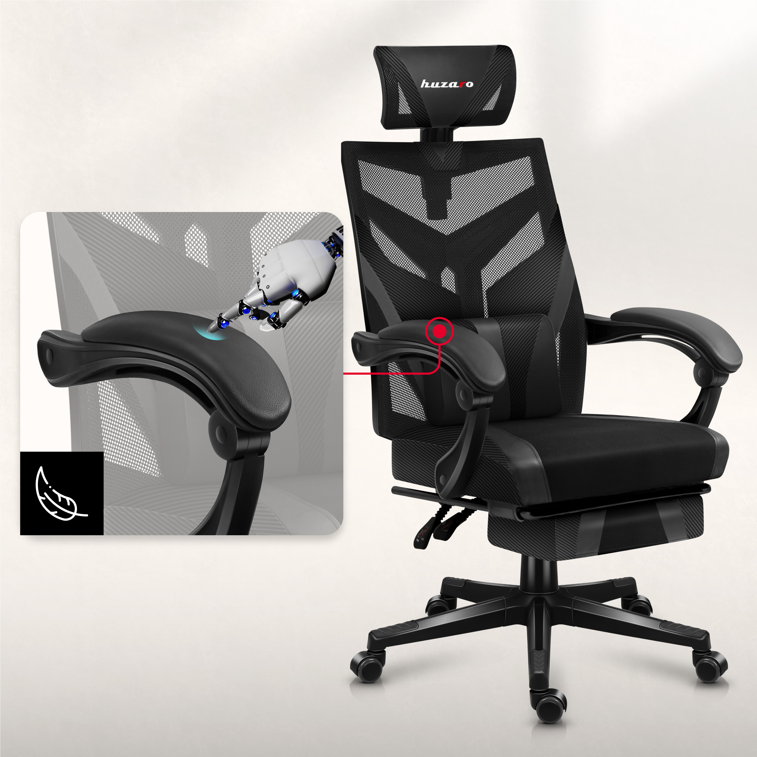 Ergonomiczne podłokietniki Combata 5.0 Black