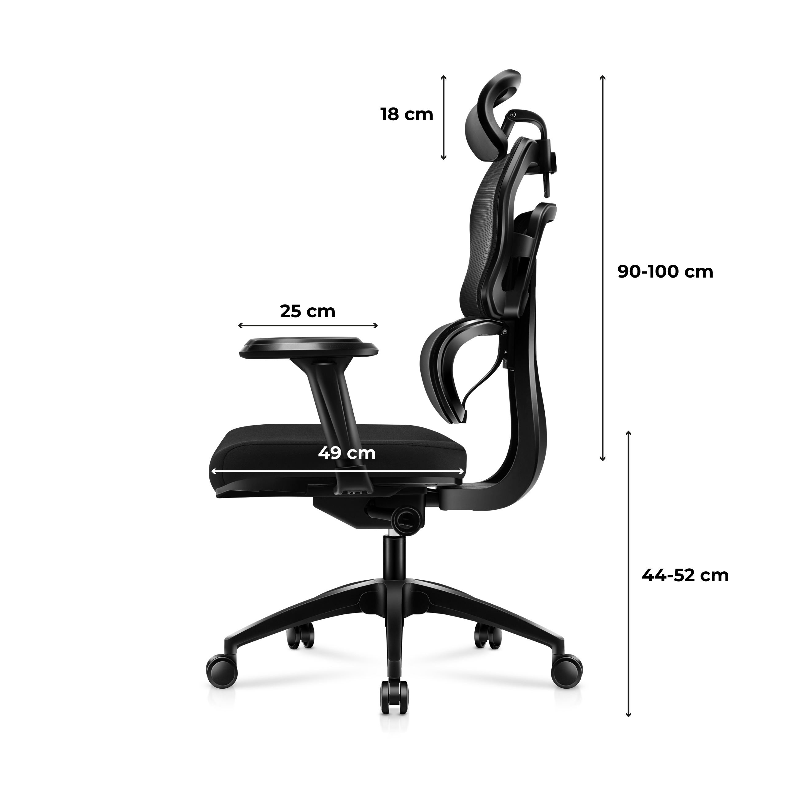 Wymiary fotela gamingowego Huzaro Combat 7.0 Black