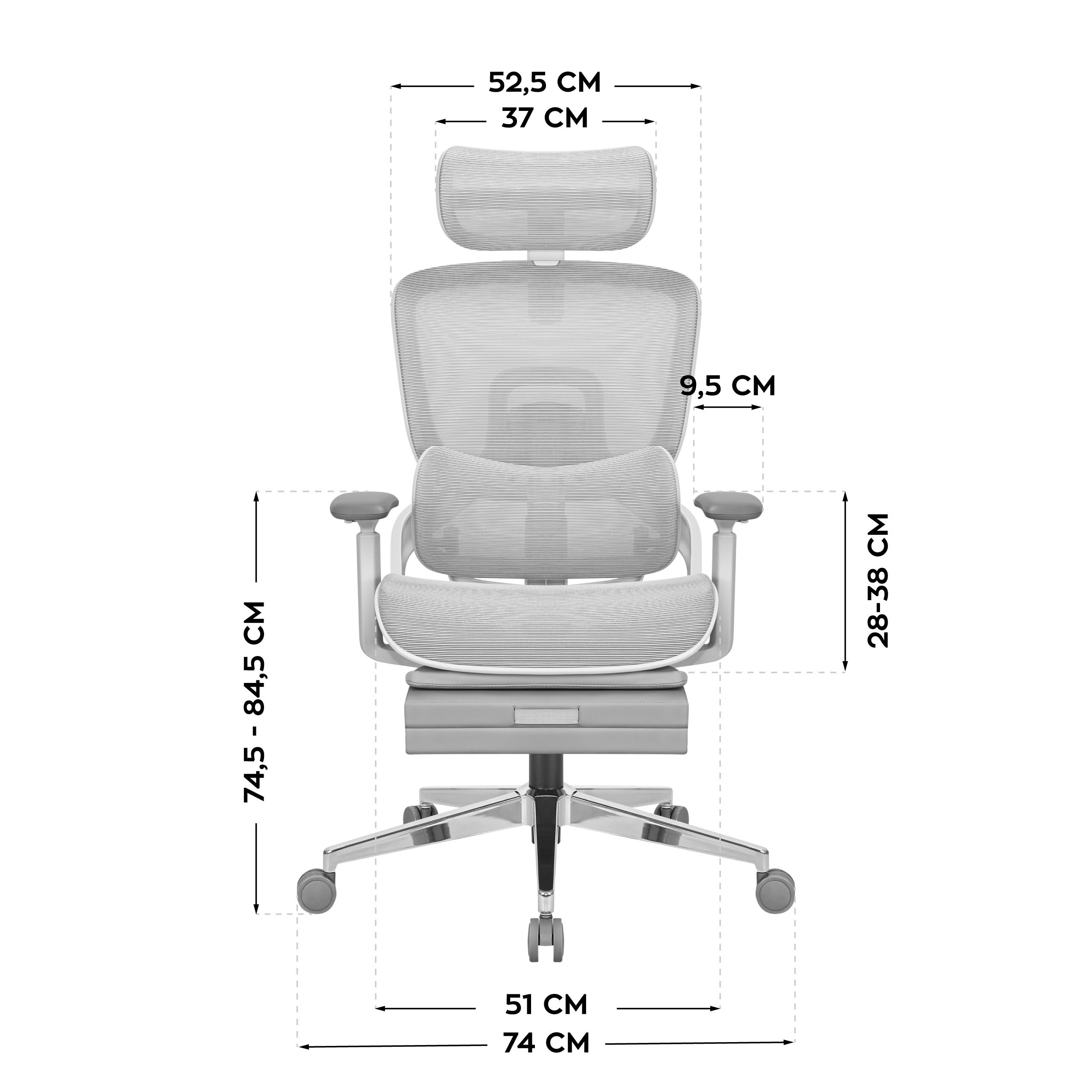 Wymiary fotela Mark Adler Expert 9.3