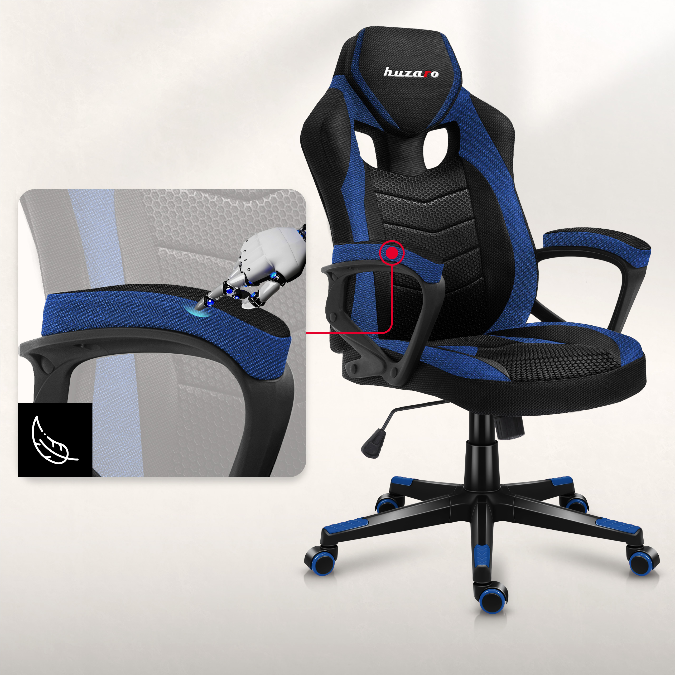 Podłokietniki fotela Huzaro Force 2.5 Blue Mesh