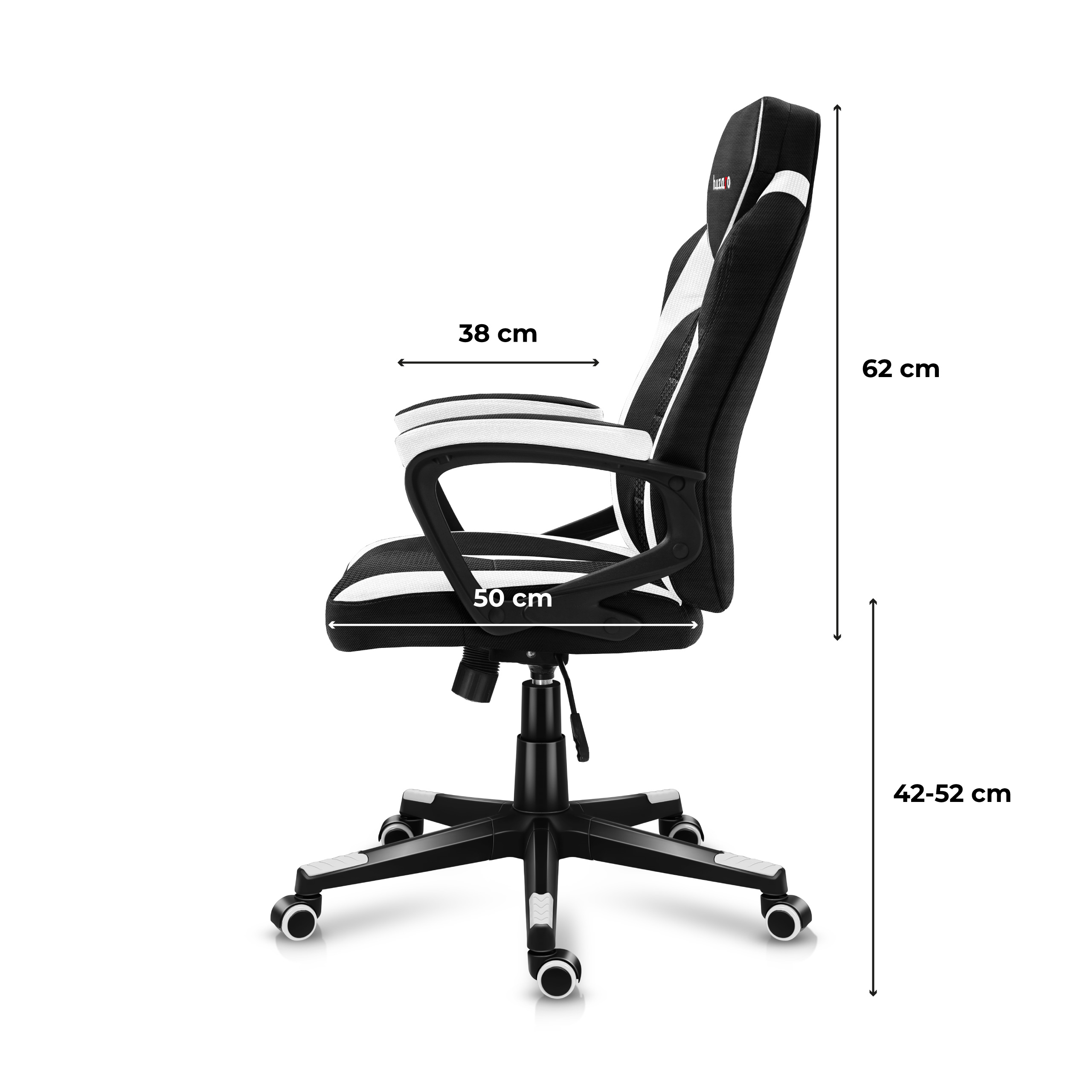 Wymiary fotela Huzaro Force 2.5 White Mesh