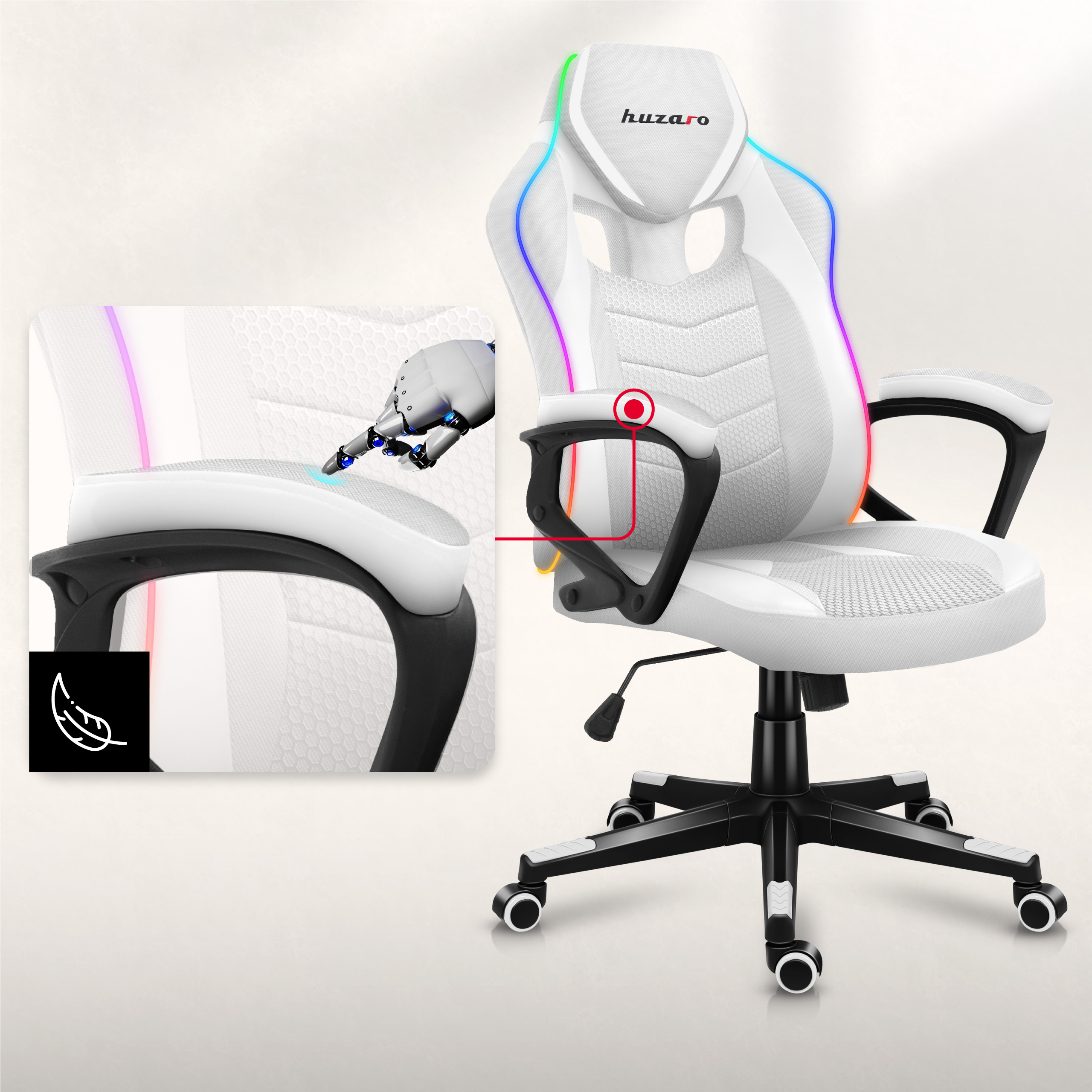 Podłokietniki fotela Huzaro Force 2.5 Carbon RGB