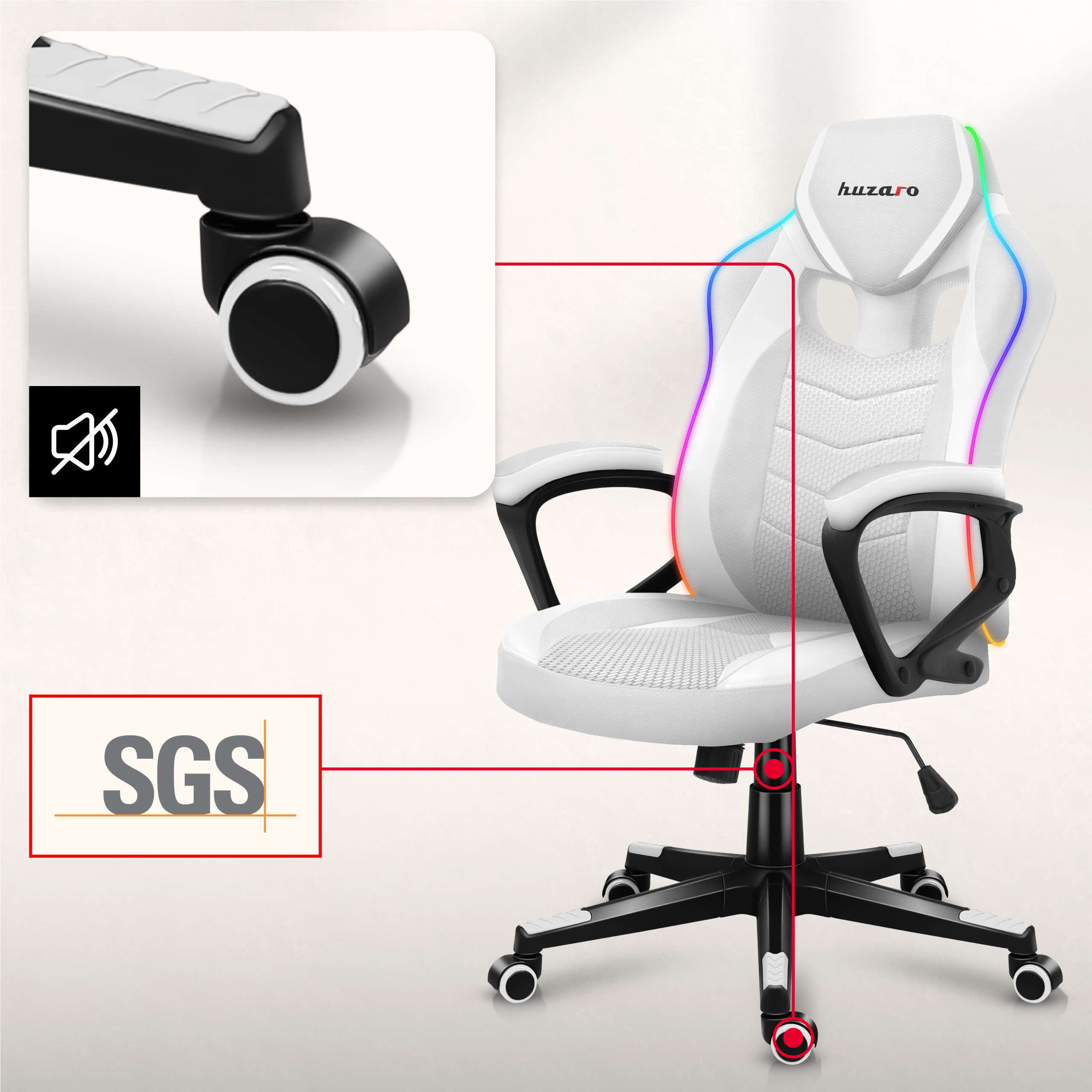 Kółko fotela Huzaro Force 2.5 Carbon RGB
