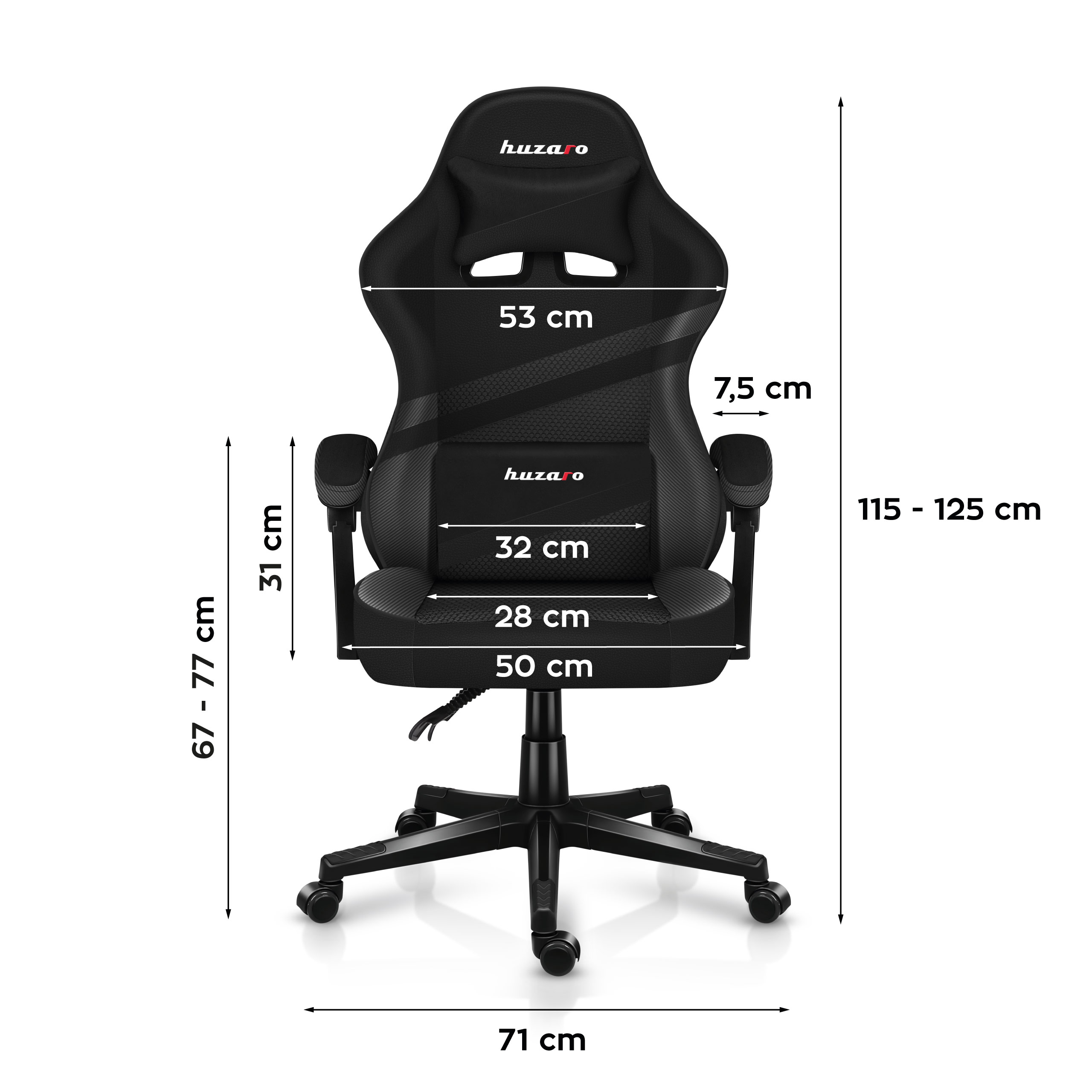 Wymiary fotela Huzaro Force 4.4 Carbon