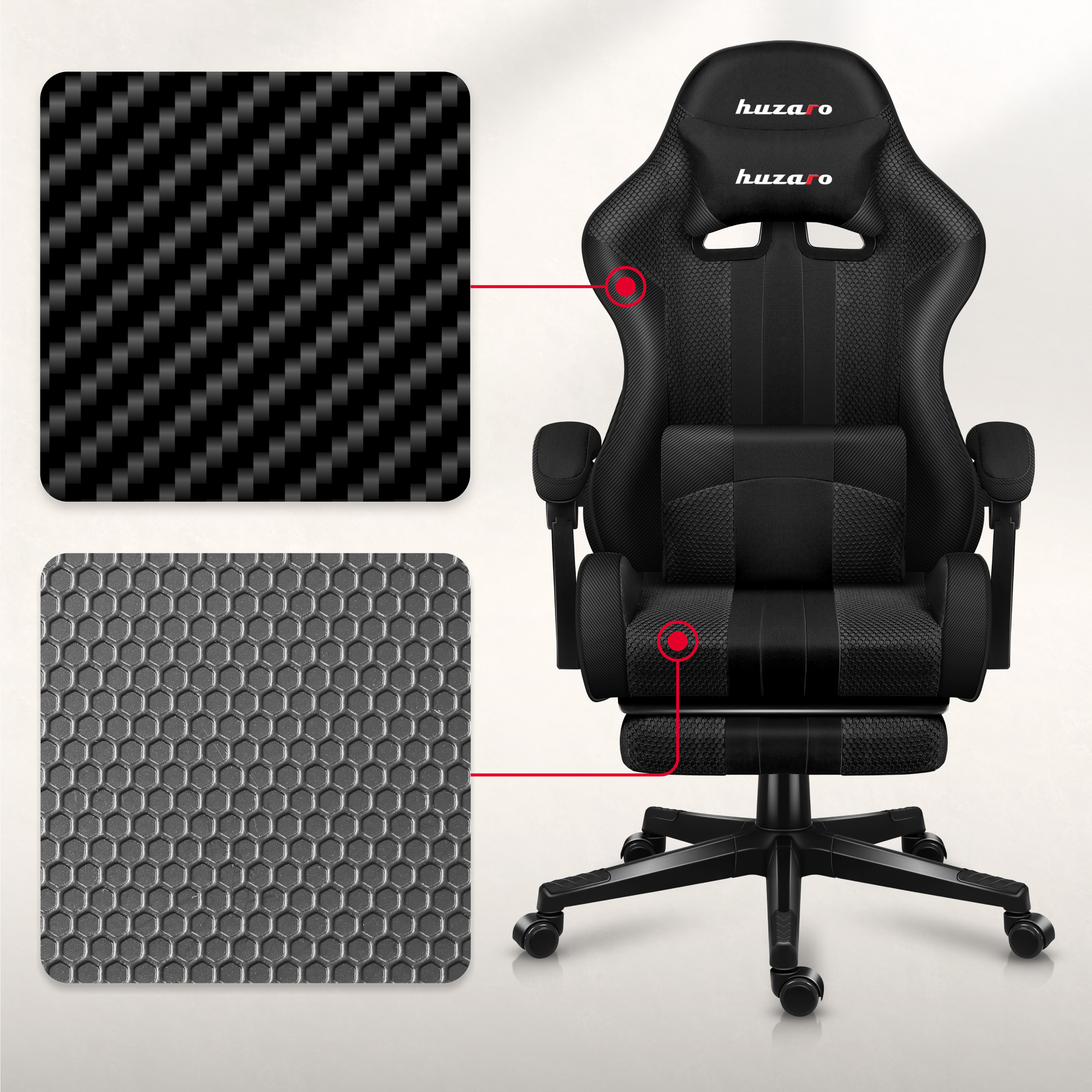 Poduszka mięśni karku do fotela Huzaro Force 4.7 Carbon Mesh